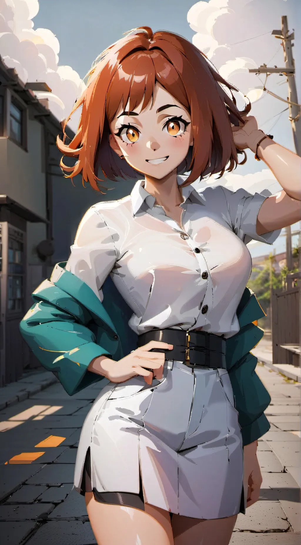 ai character: uraraka  background
