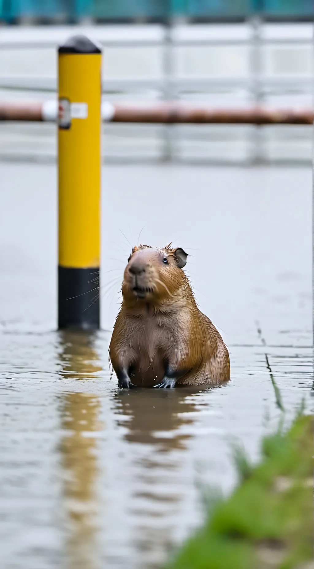 ai character: homeless capybara background