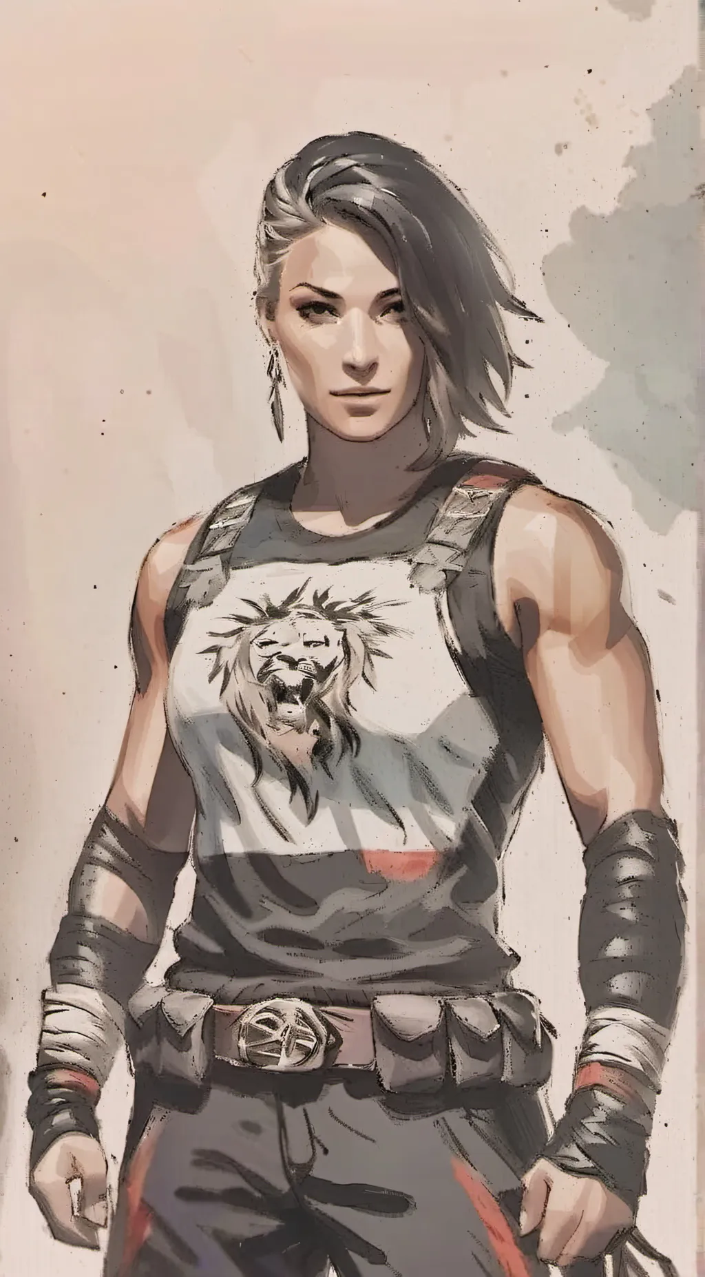 ai character: Rhea Ripley  background