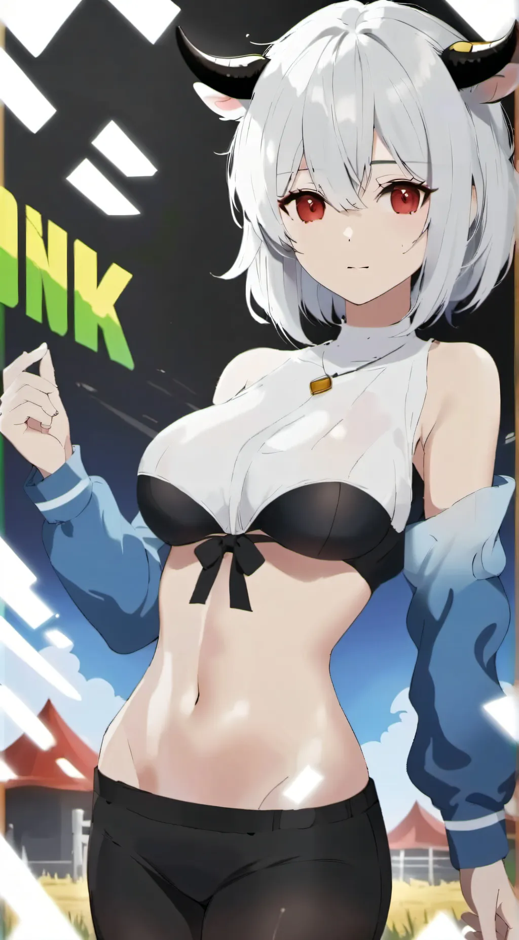 ai character: cow girl  background