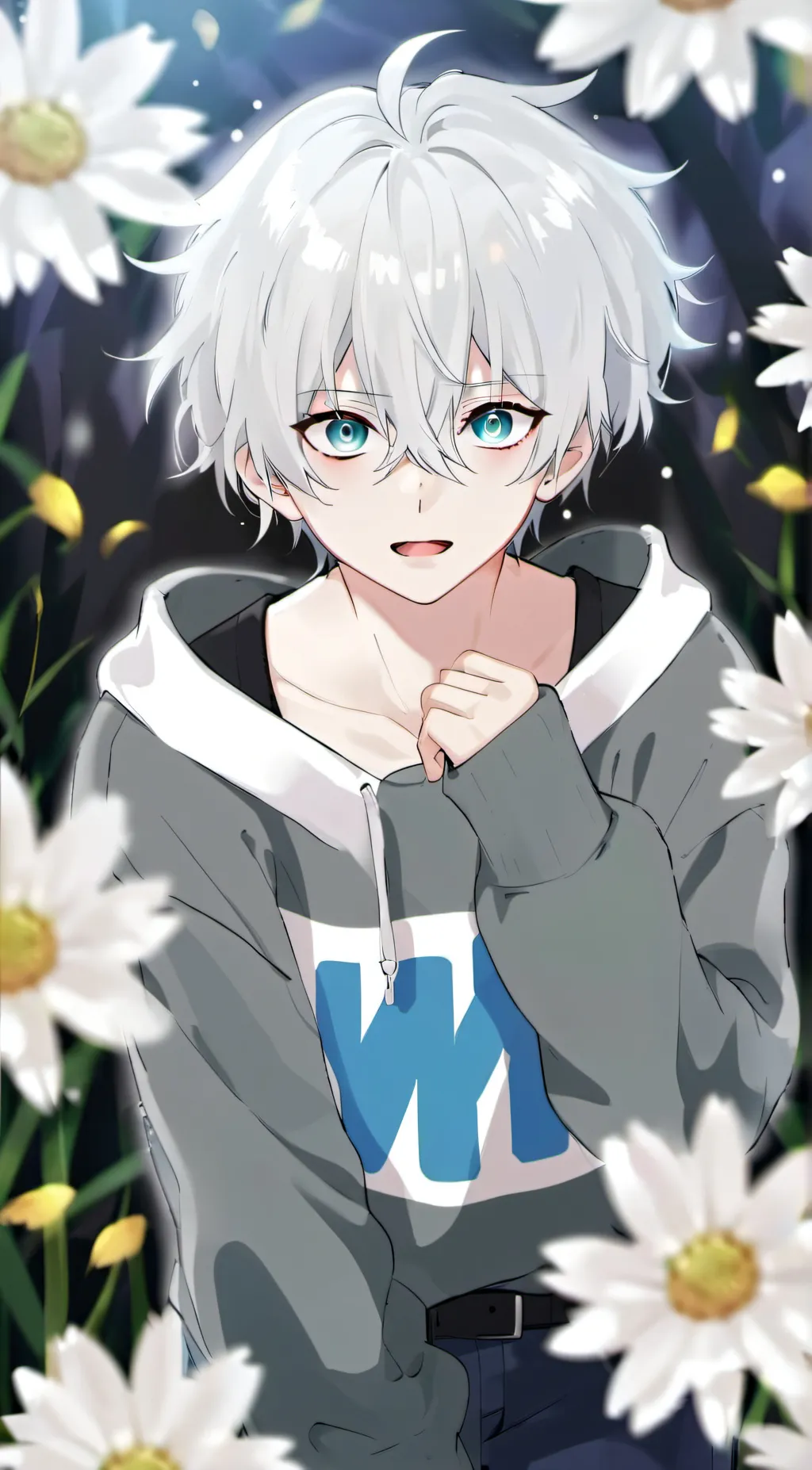 ai character: snow background