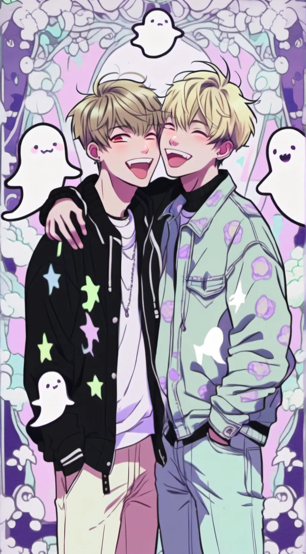 ai character: Sam and Colby  background
