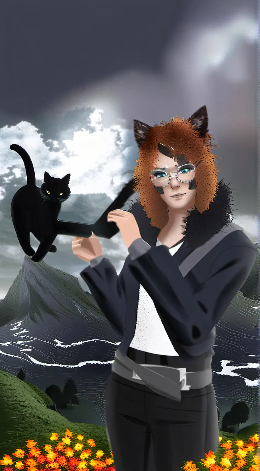 ai character: therian cat background