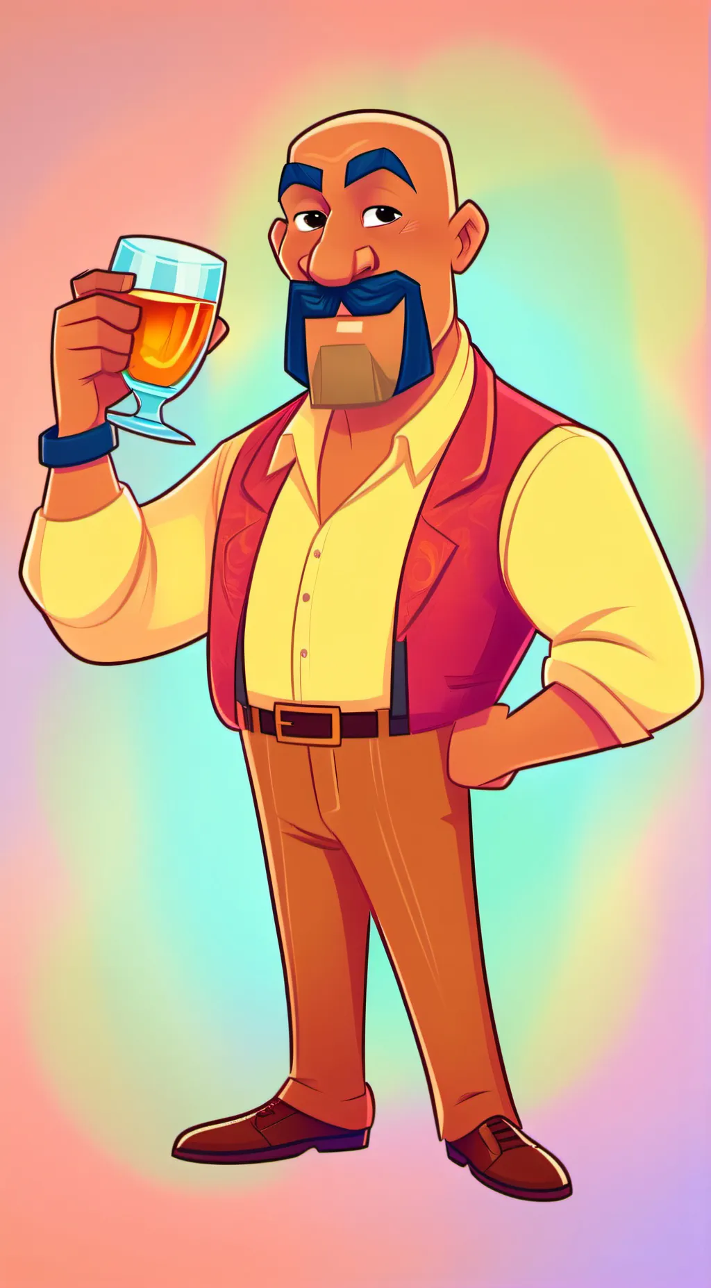 ai character: Cognac background