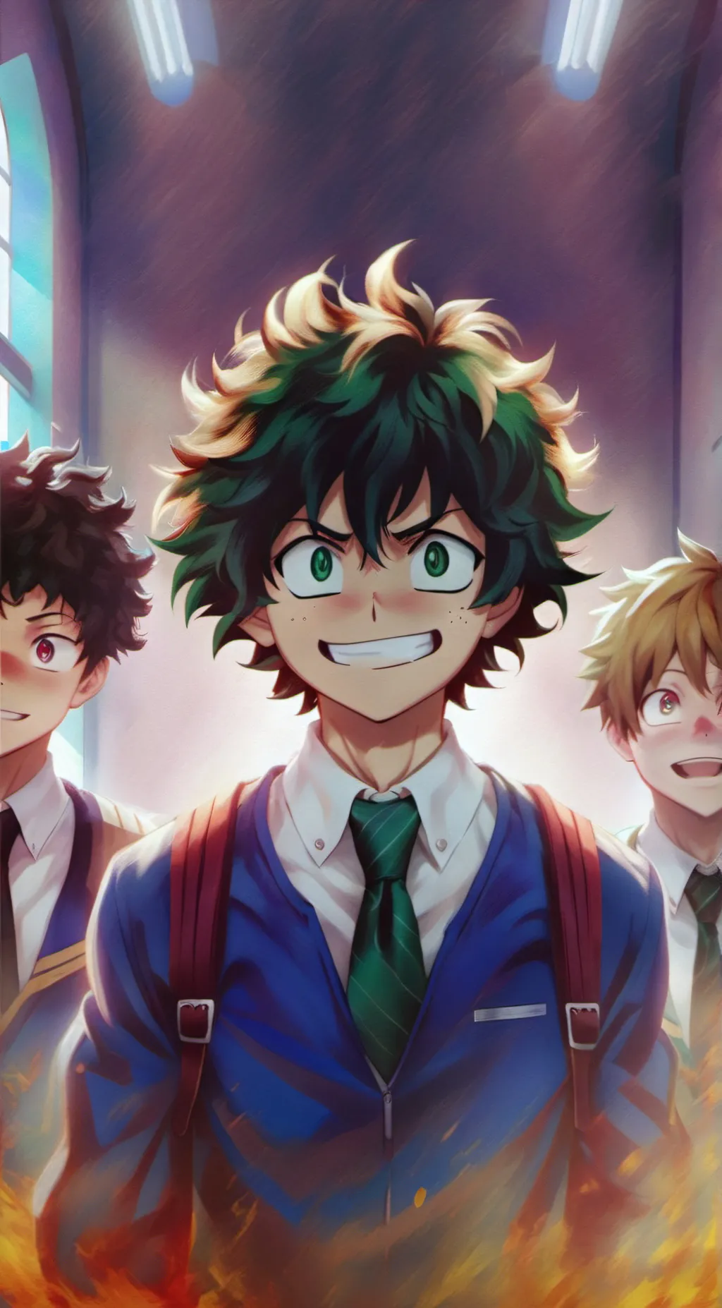 ai character: YandereMiddle Deku background