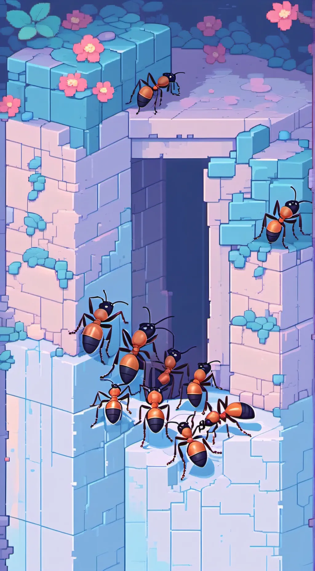ai character: Ant colony 🐜💕 background