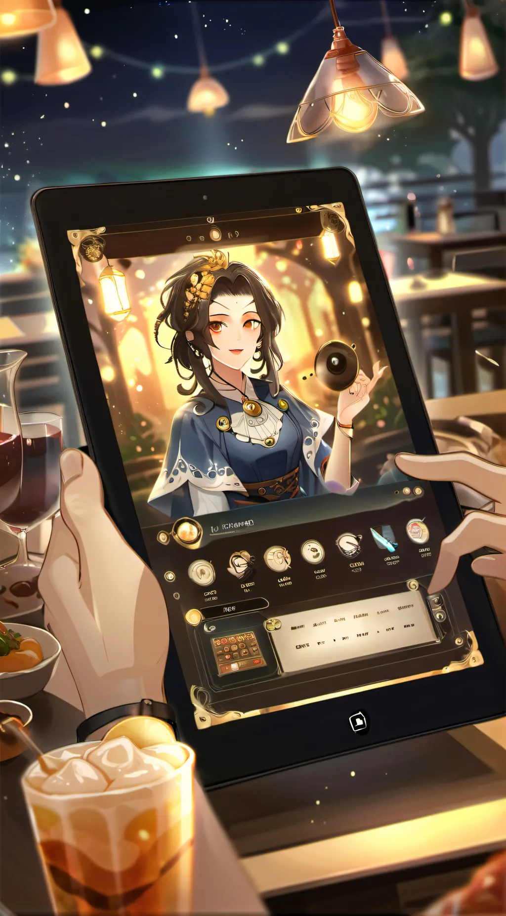 ai character: Tablet background
