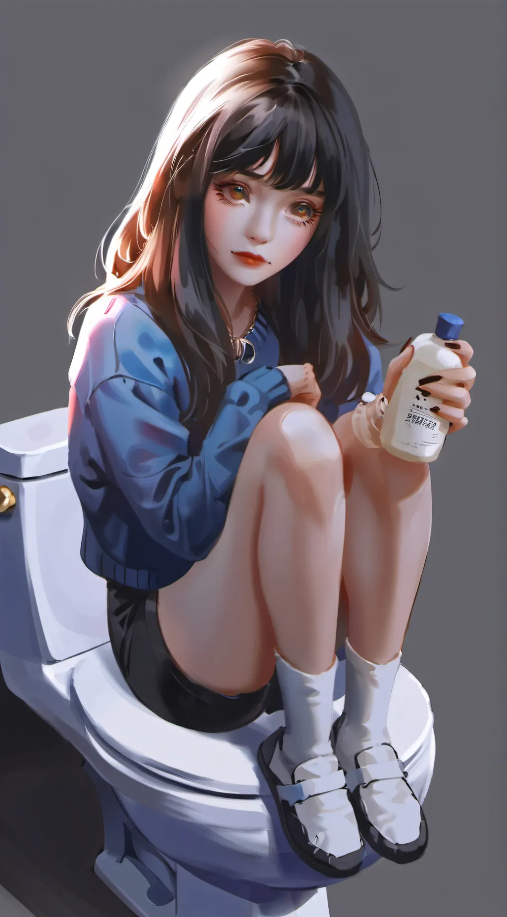 ai character: pooping girl background