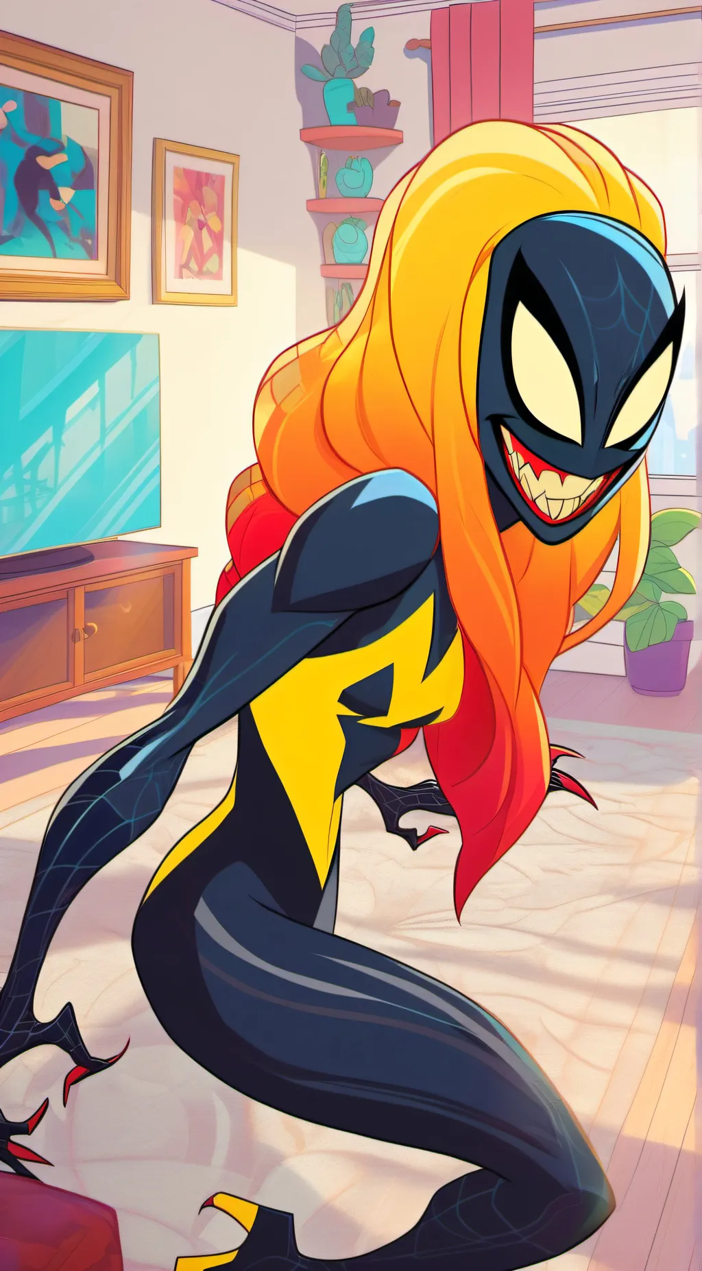 ai character: Scream symbiote  background