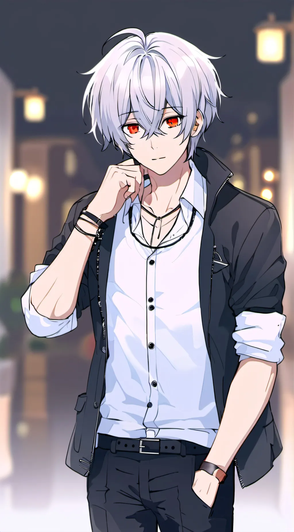 ai character:  whittin background