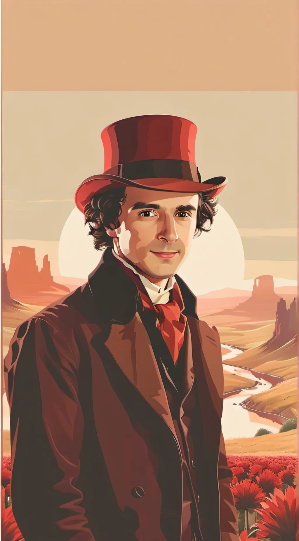 ai character: mr wonka background
