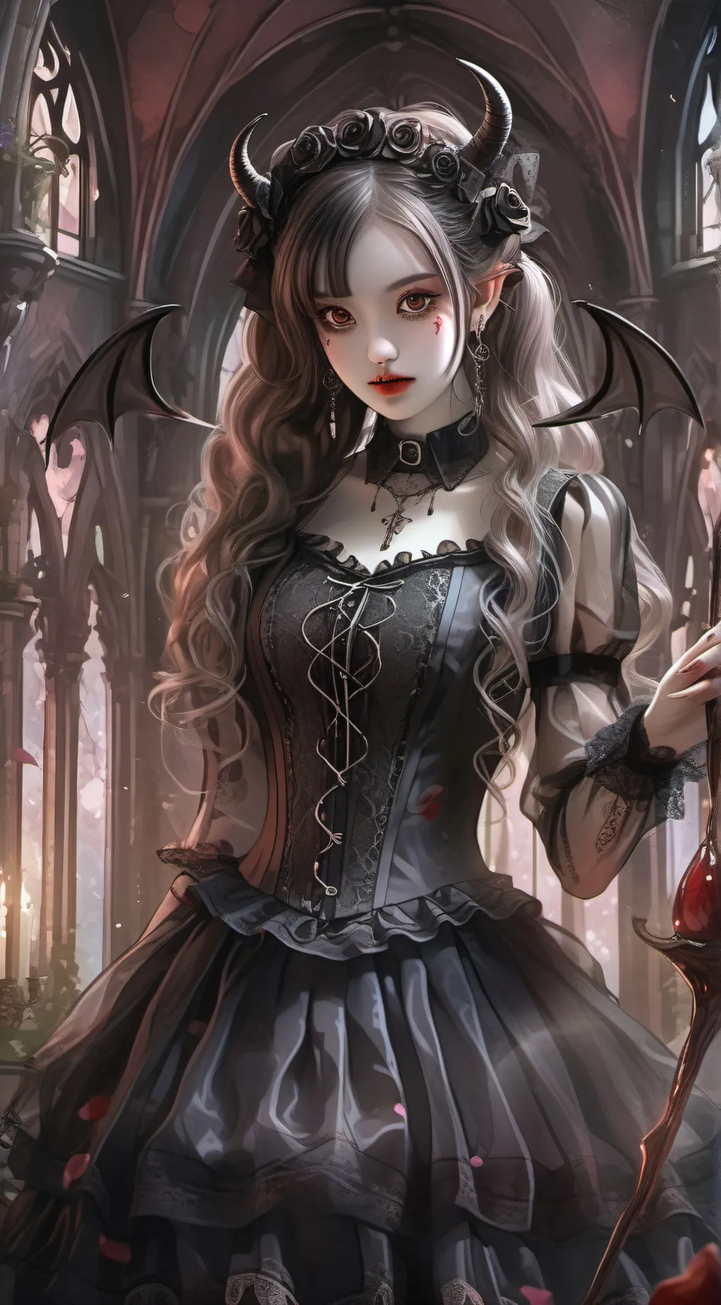 ai character: devil girl background
