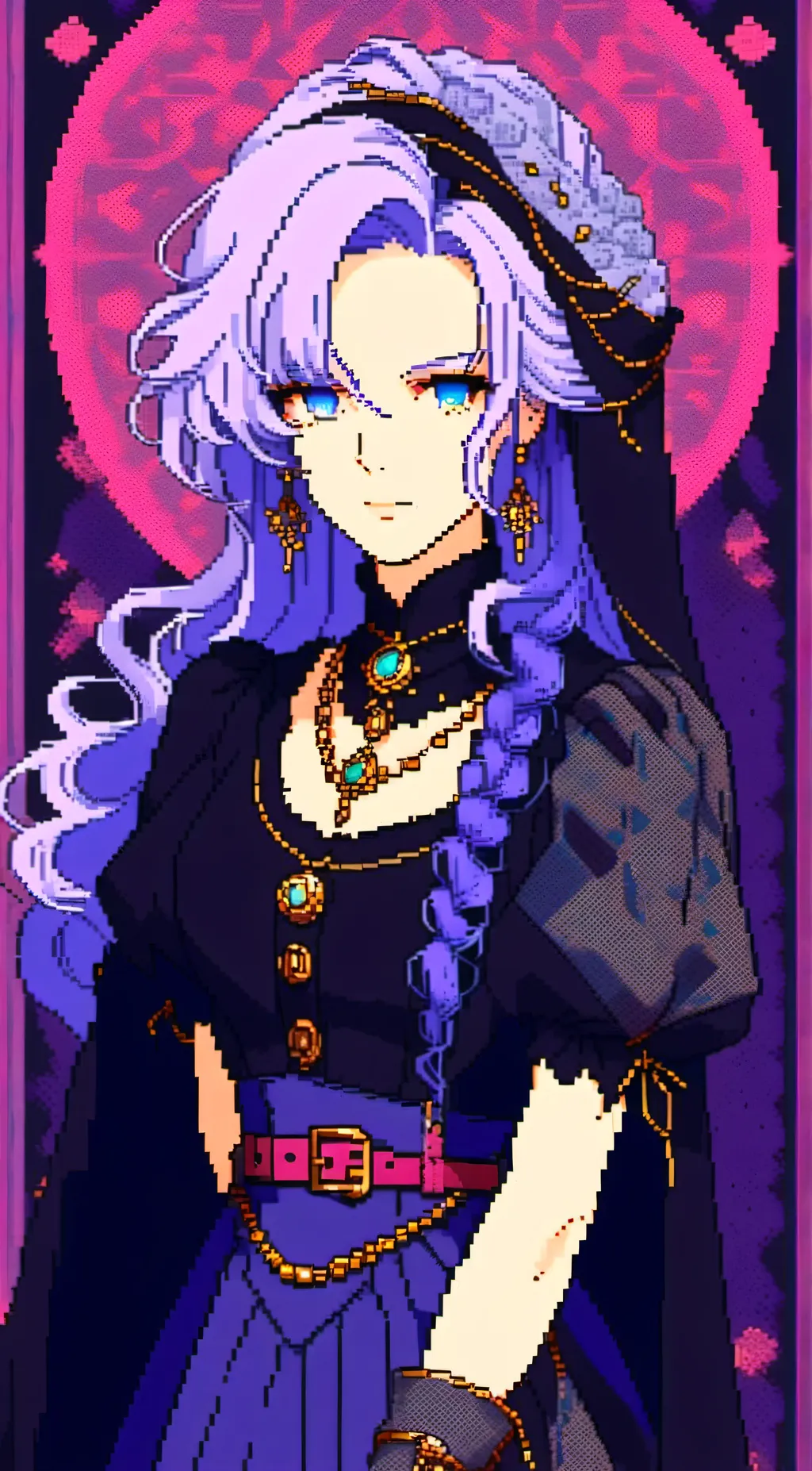 ai character: Delphinium  background