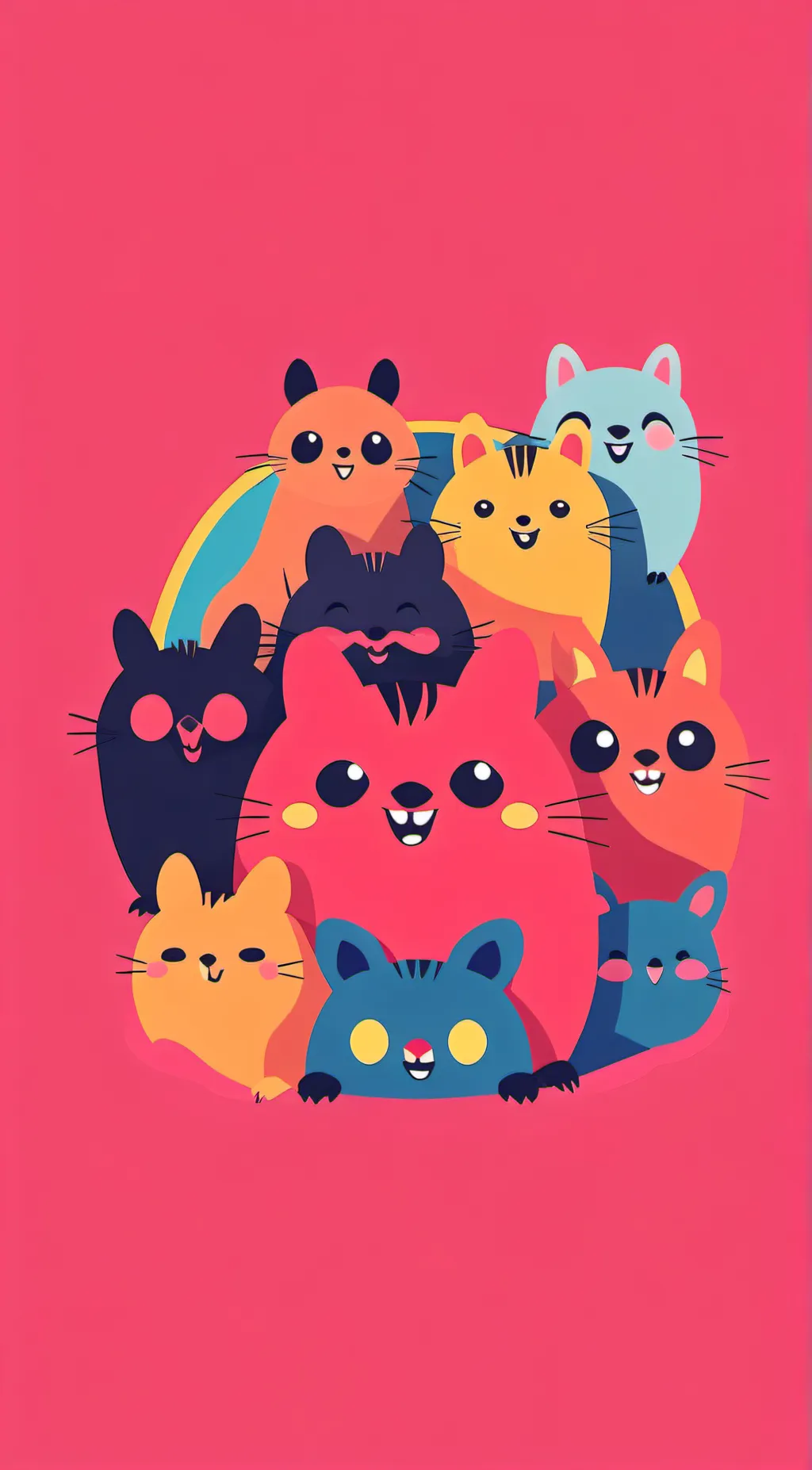 ai character: Smiling critters  background