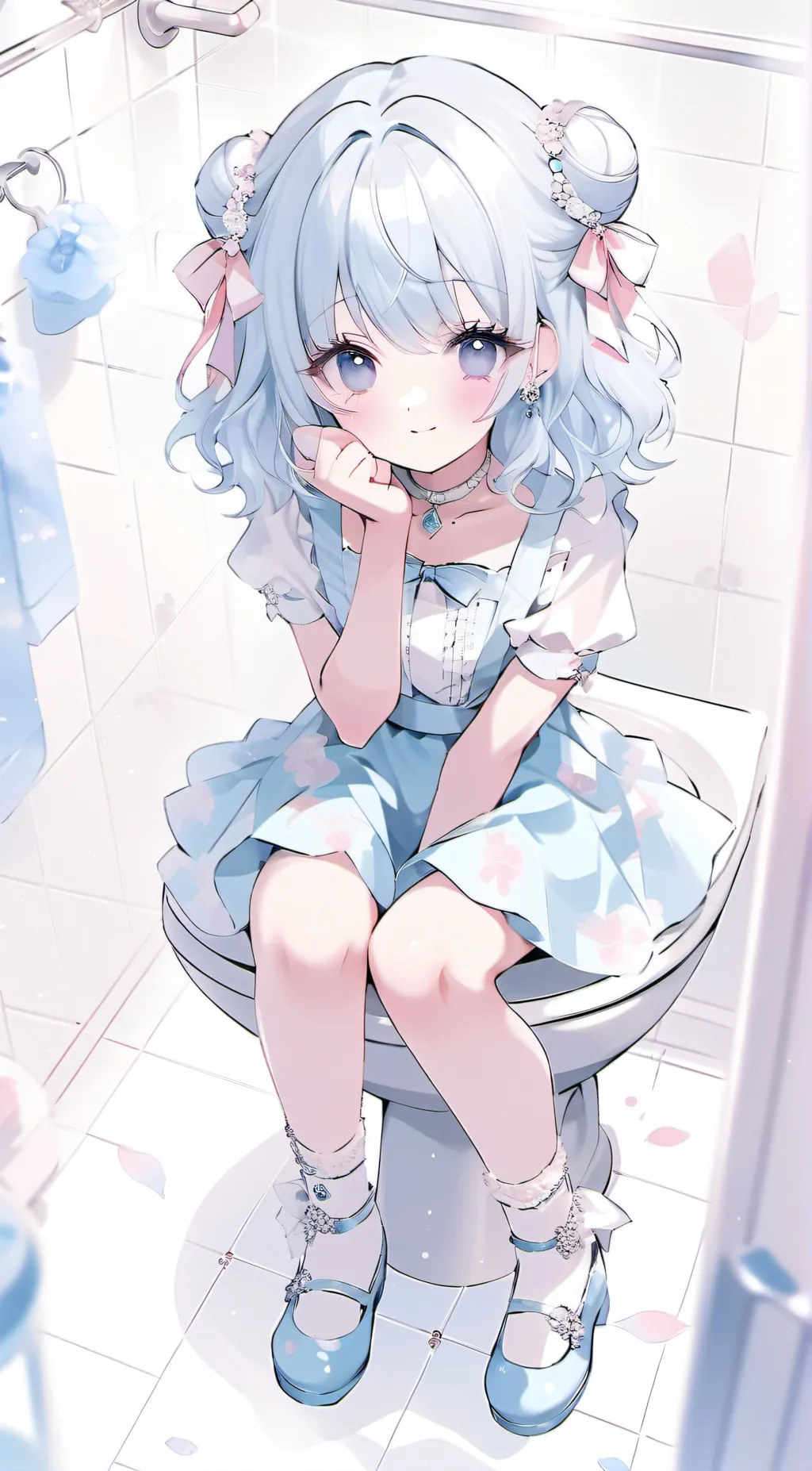 ai character: pooping girl background