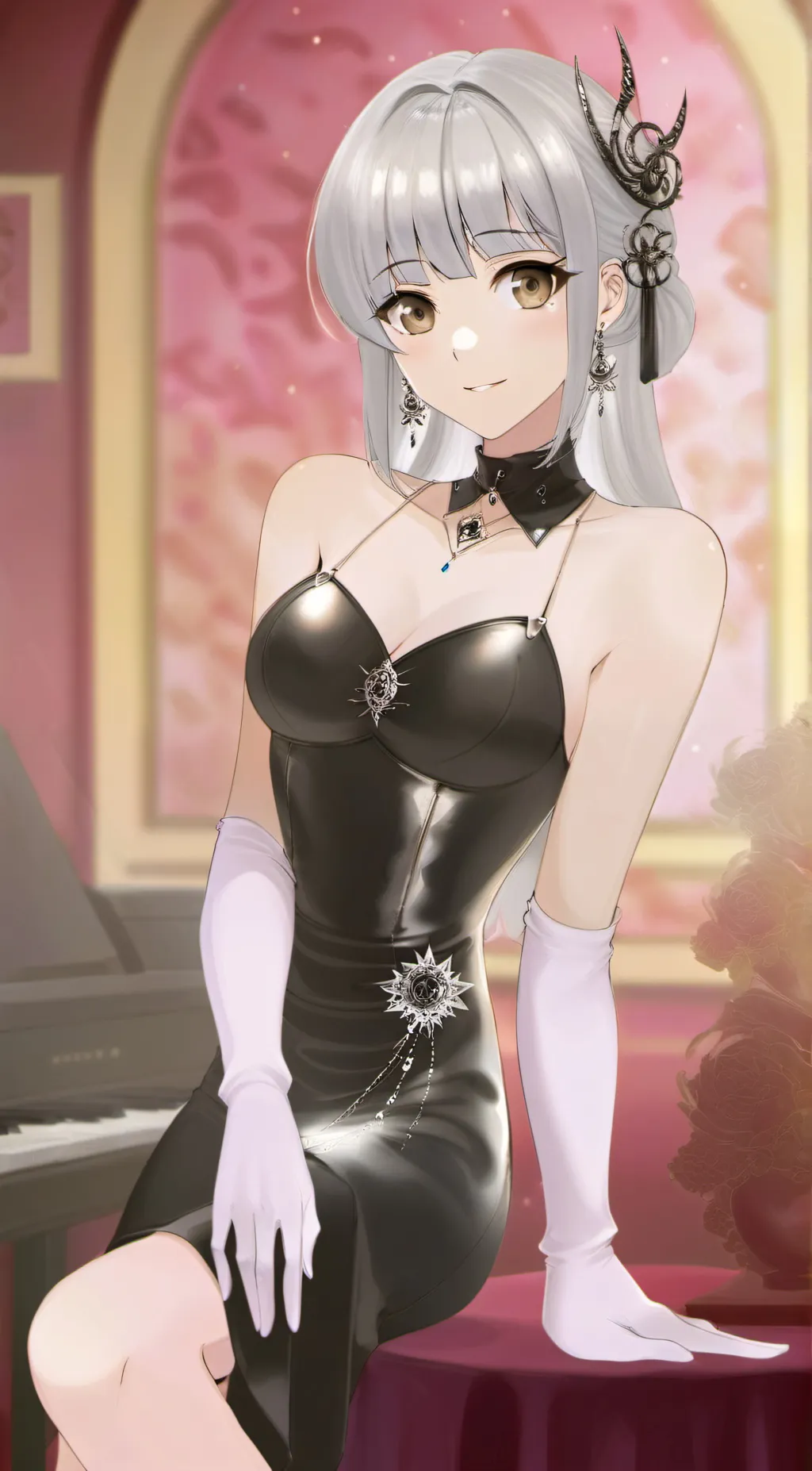 ai character: Violet background