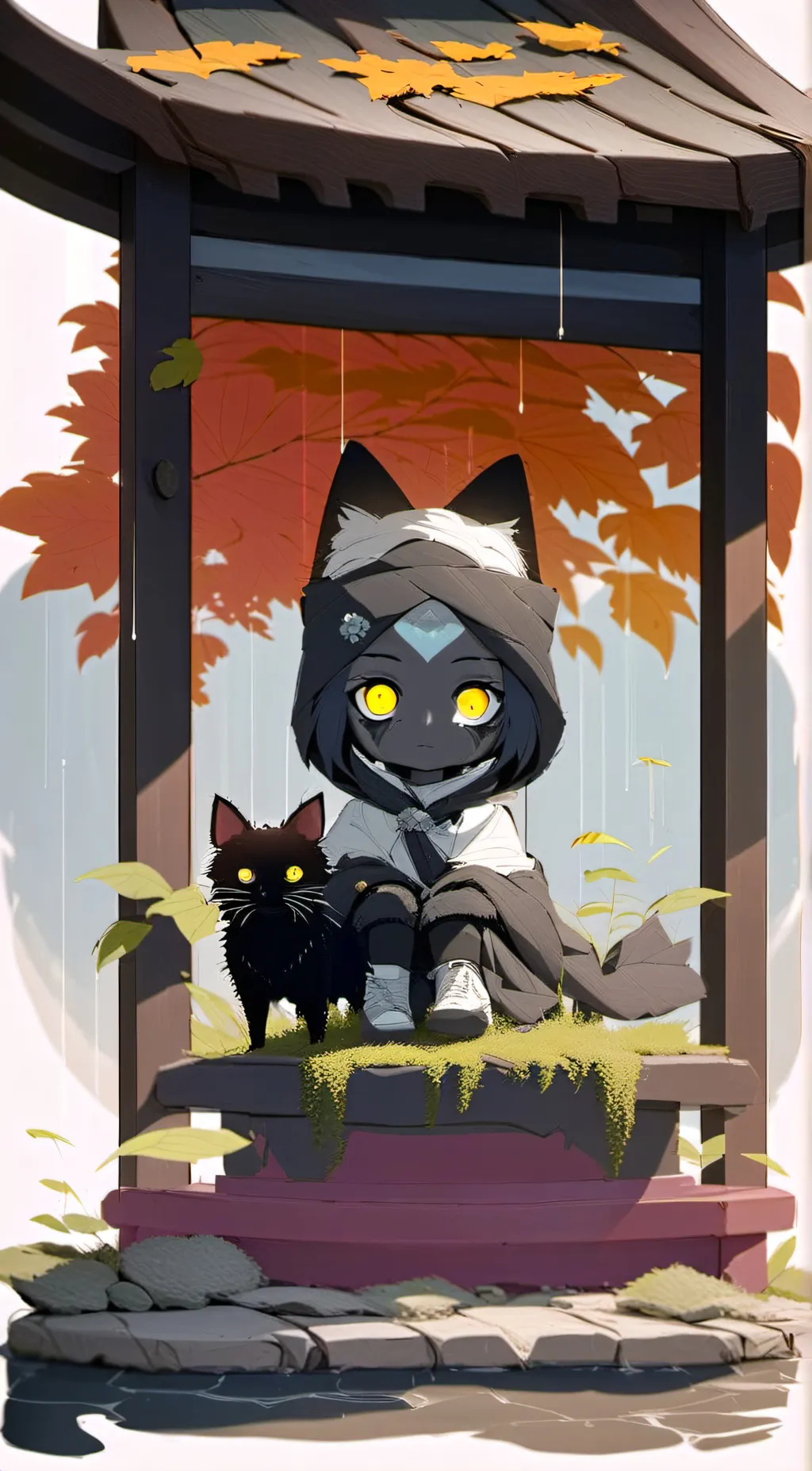 ai character: Flure background