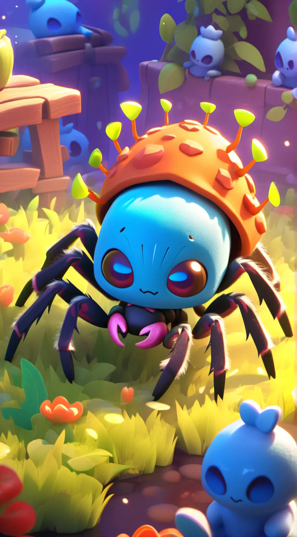 ai character: fuzzy background