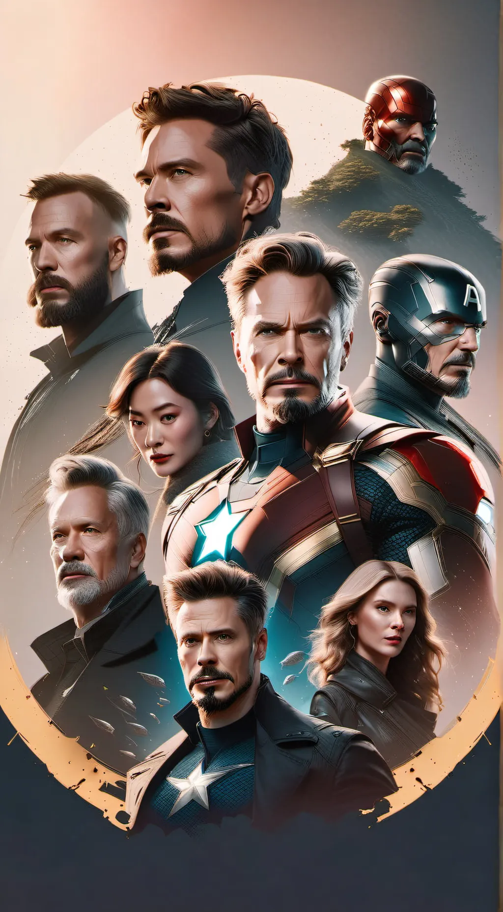 ai character: The avengers  background