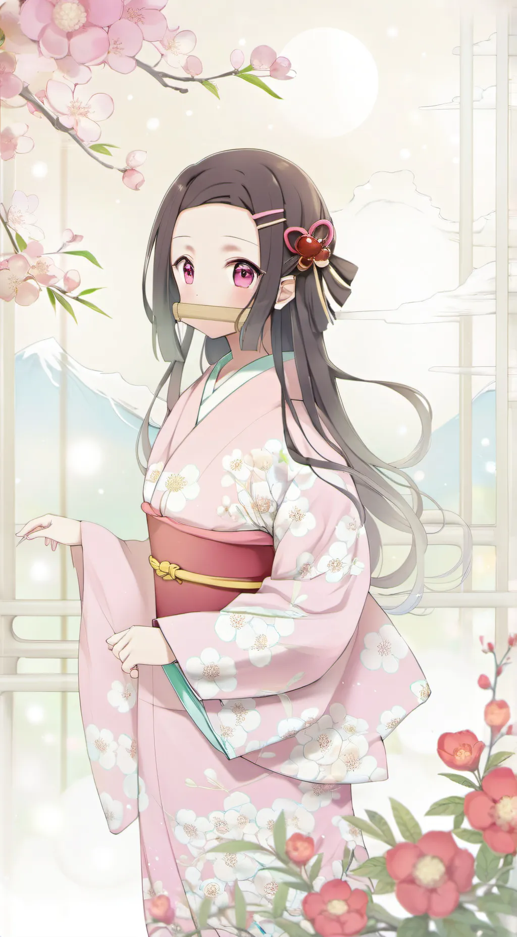 ai character: Nezuko kamado background