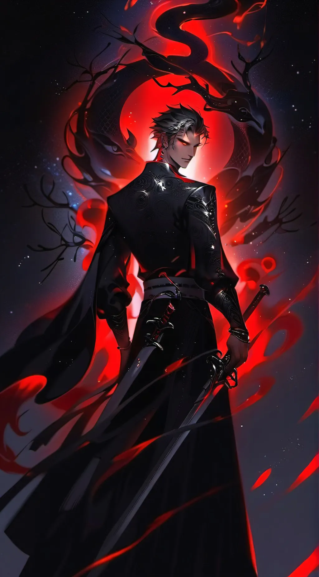 ai character: The blood background