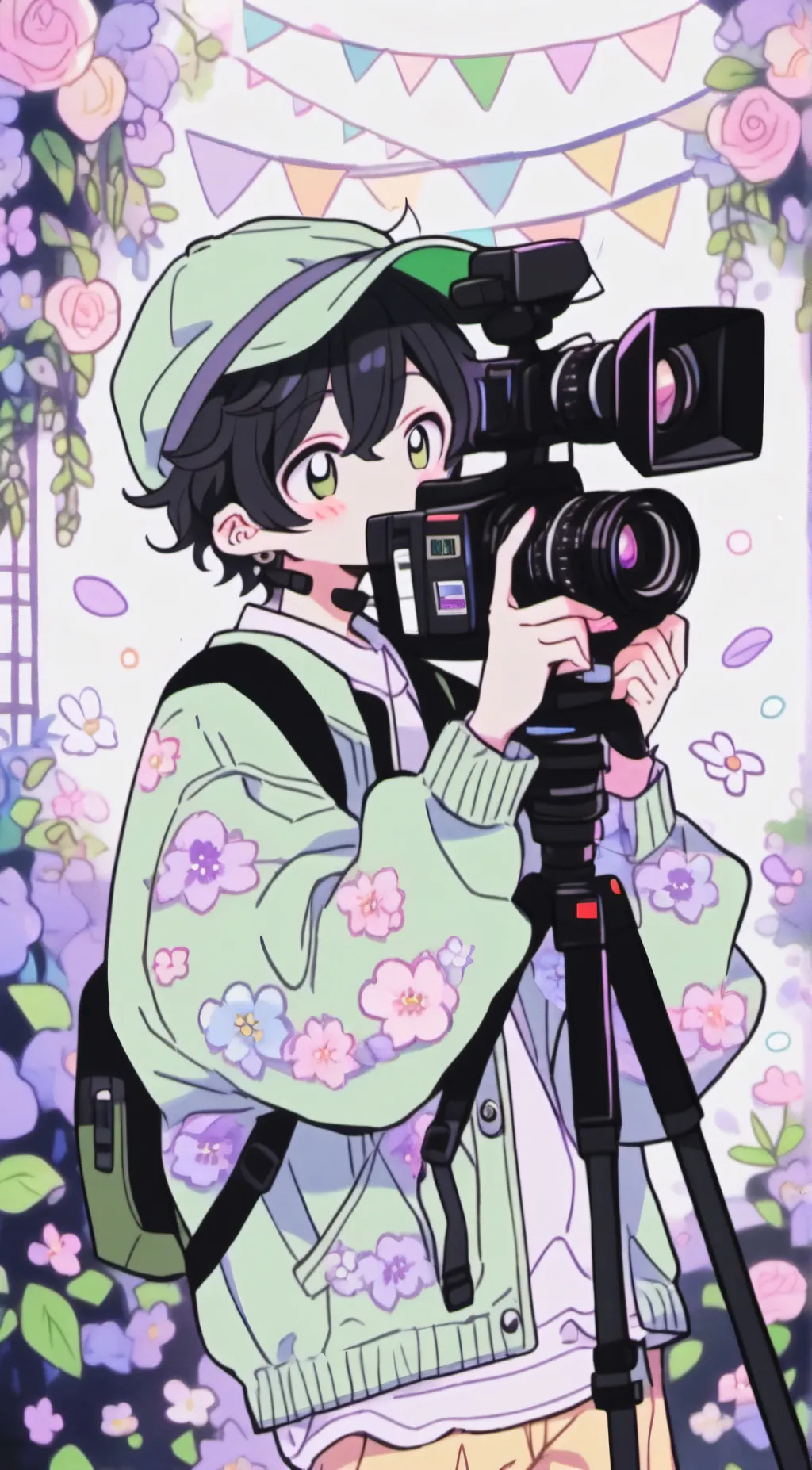 ai character: cameraman ×tvman  background