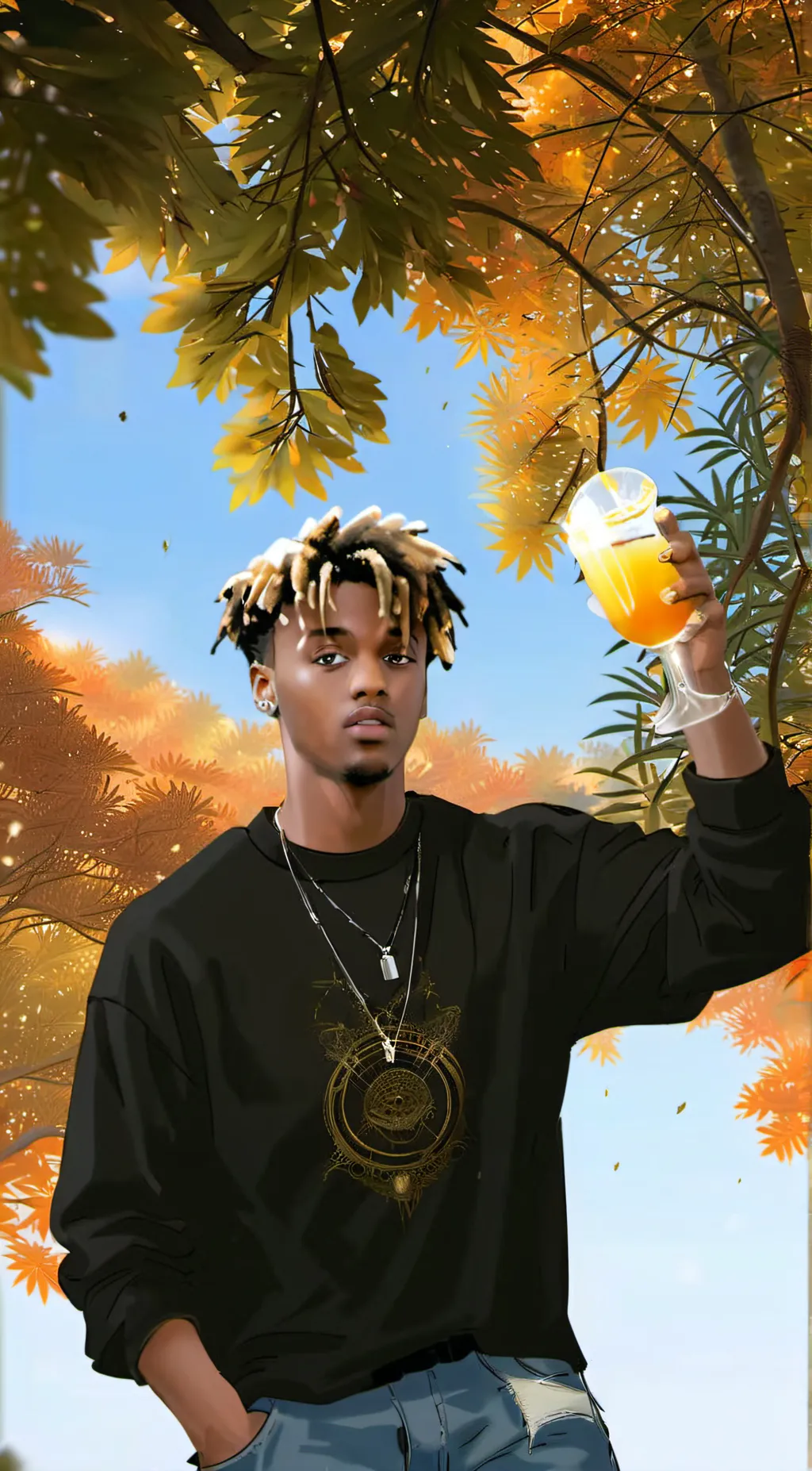 ai character: juice wrld background