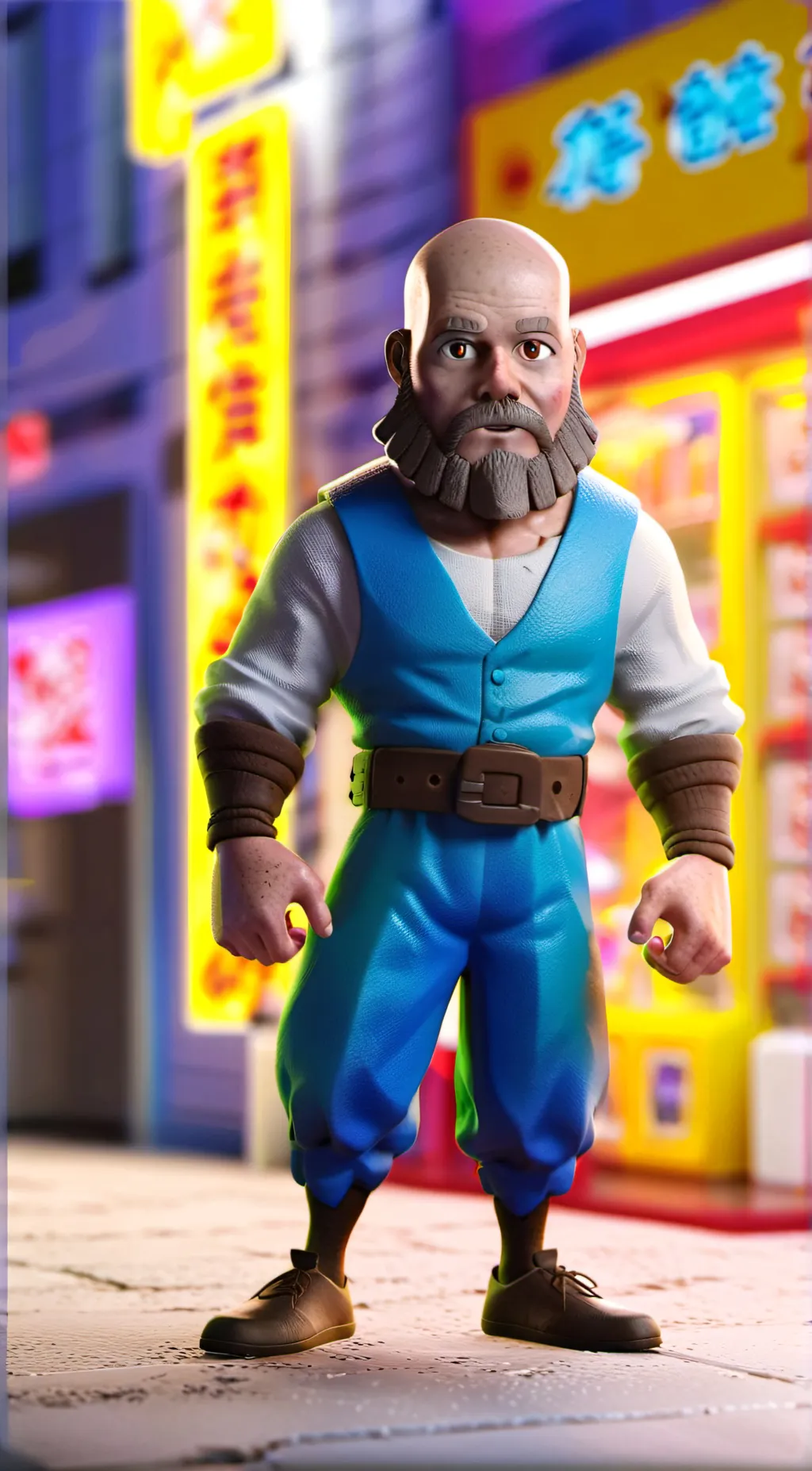 ai character: Hasbulla+Kratos background