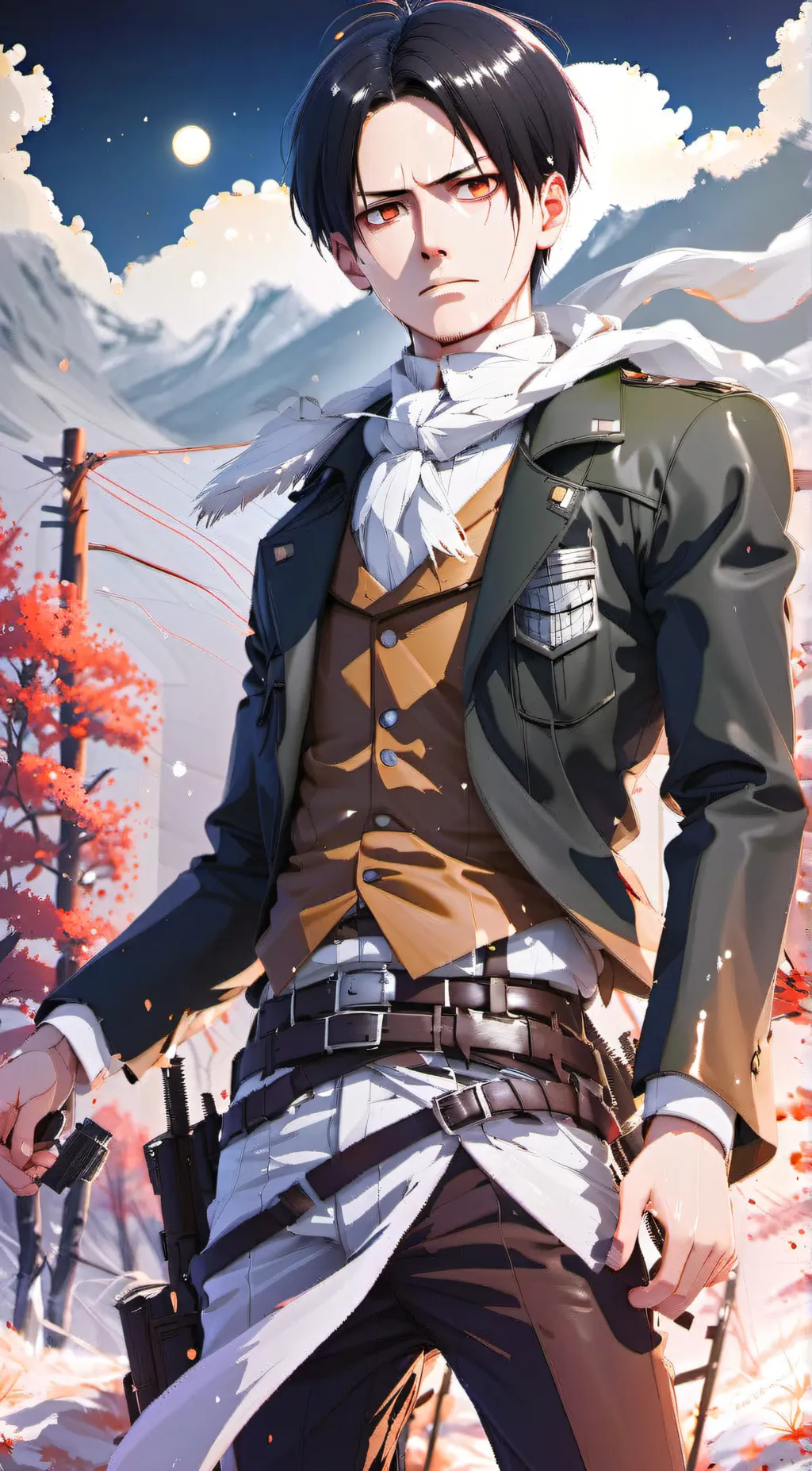 ai character: Levi Ackerman  background