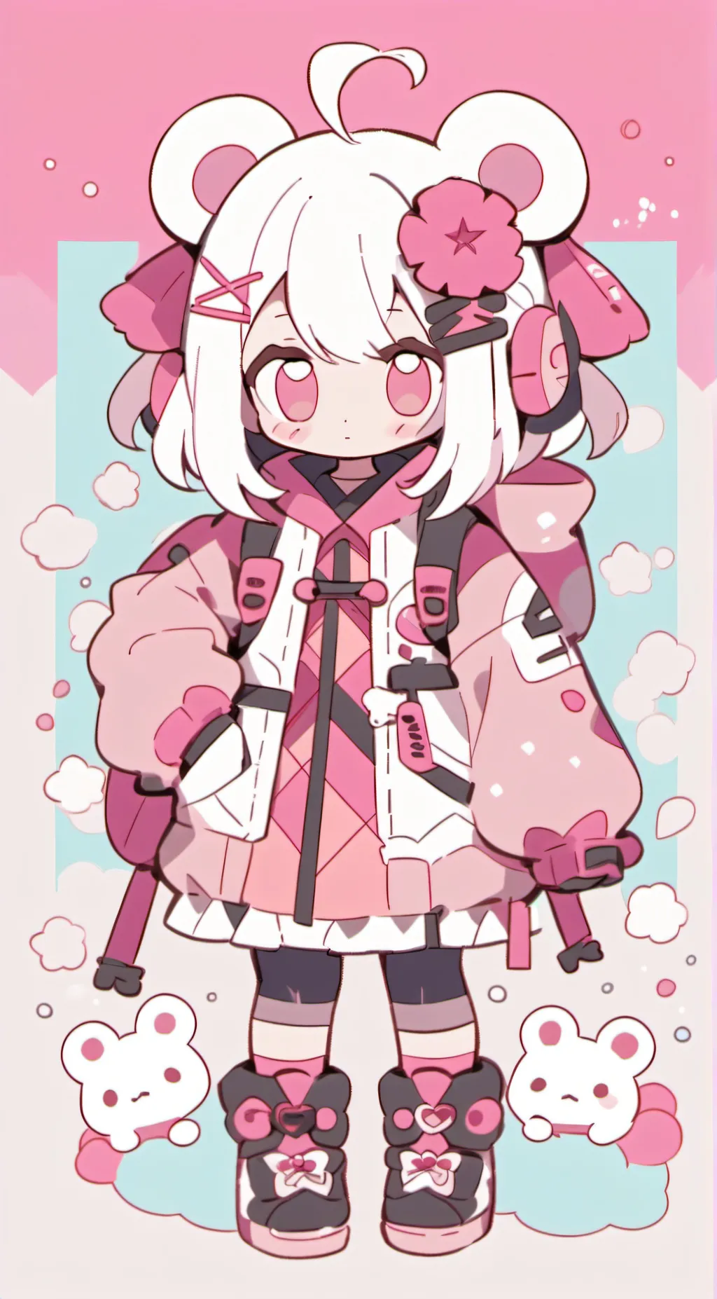 ai character: Hello Kitty  background
