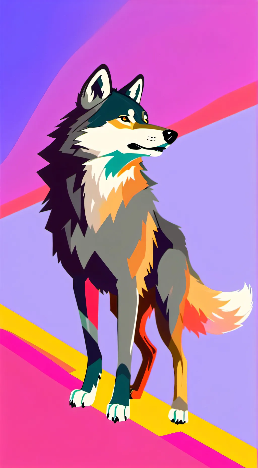 ai character: Gray wolf  background