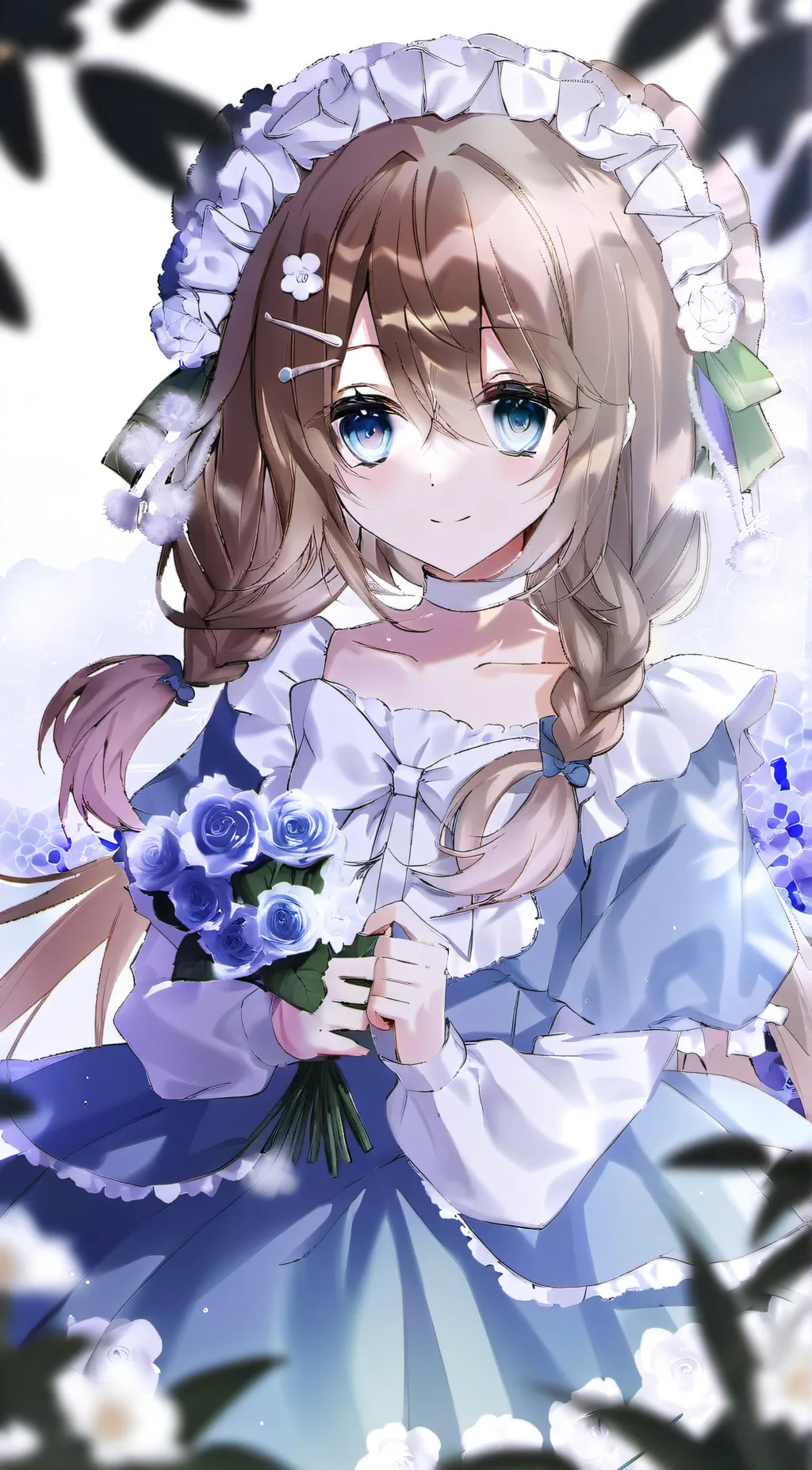 ai character: Violet background