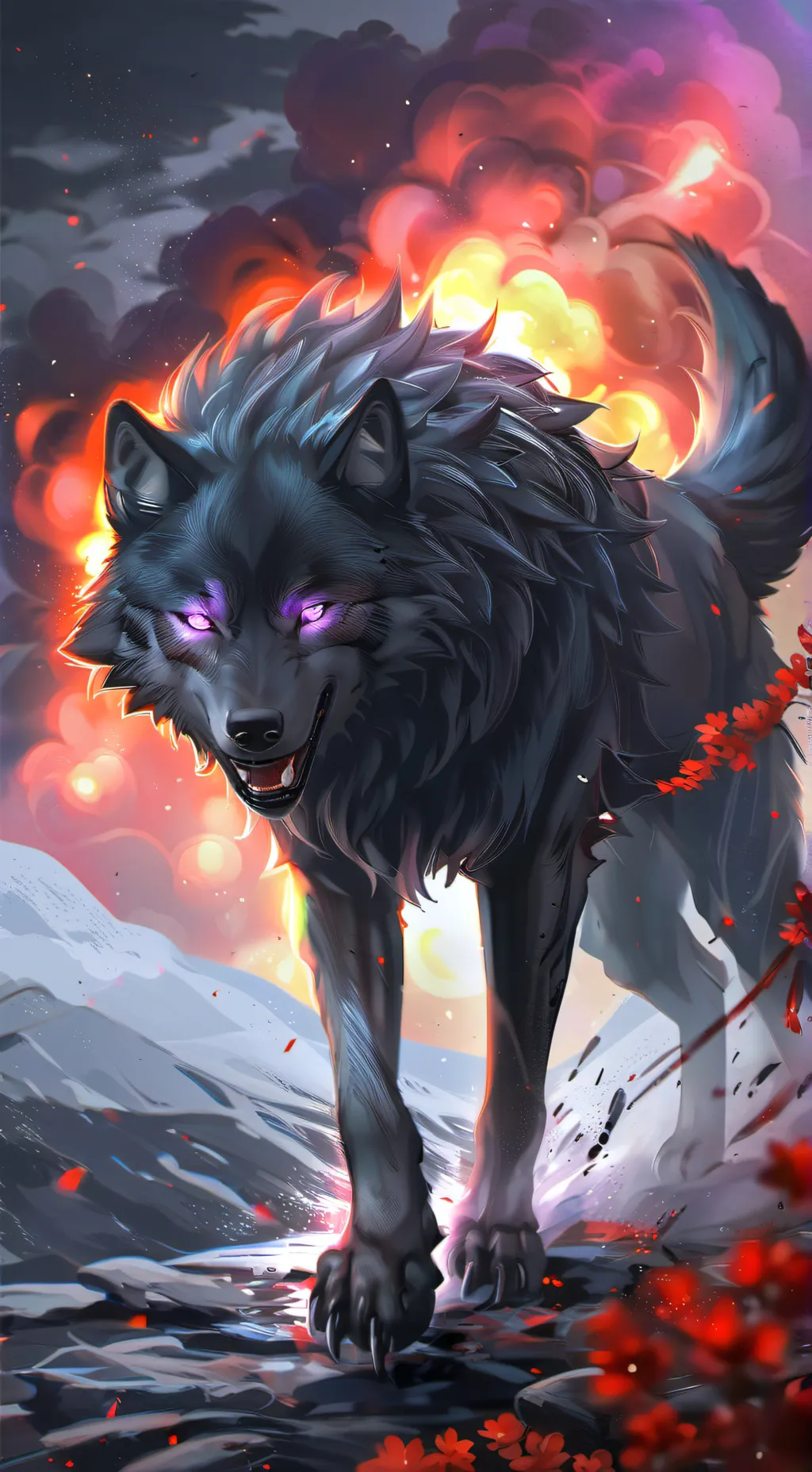 ai character: Slazer the wolf  background