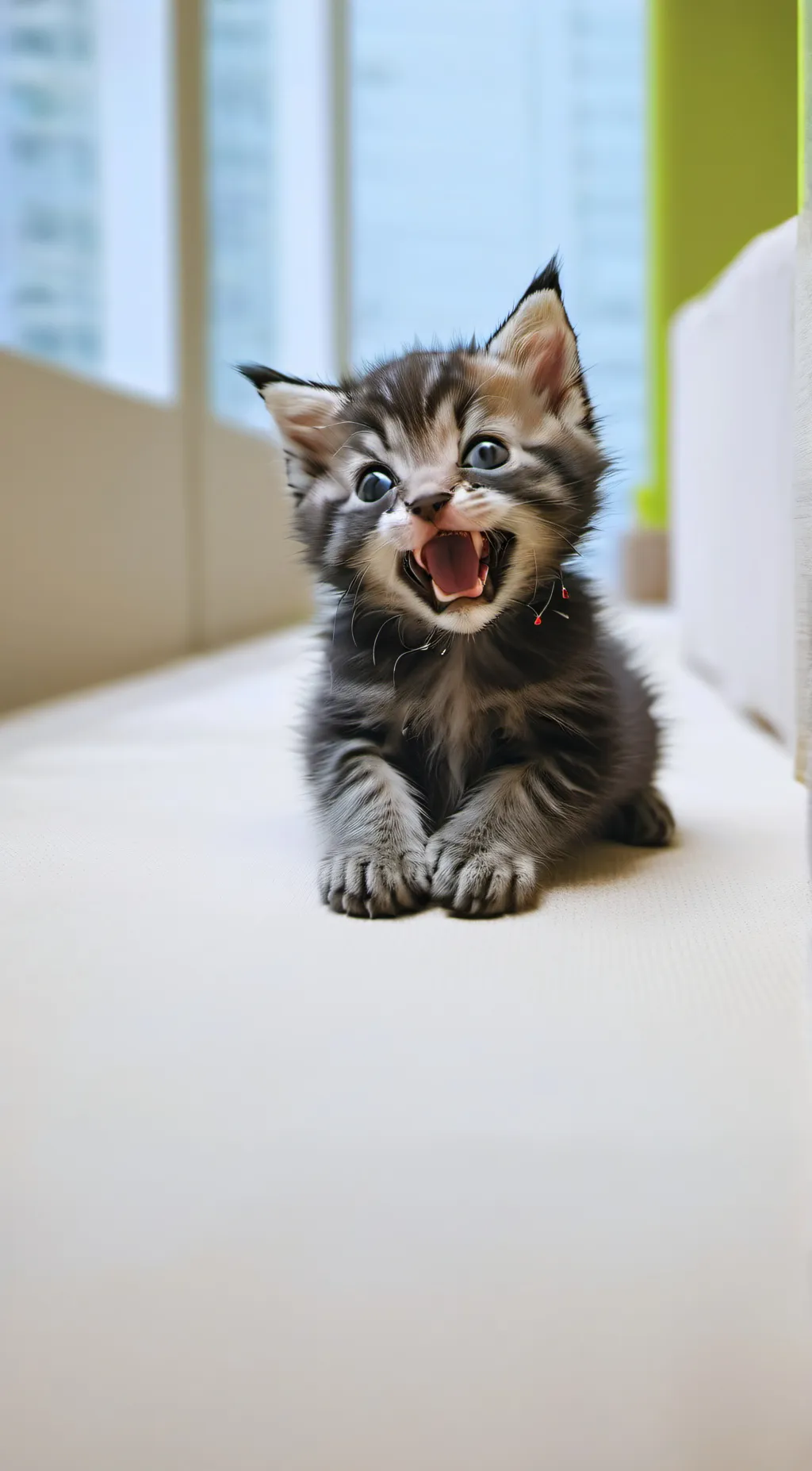 ai character: very sad kitten  background