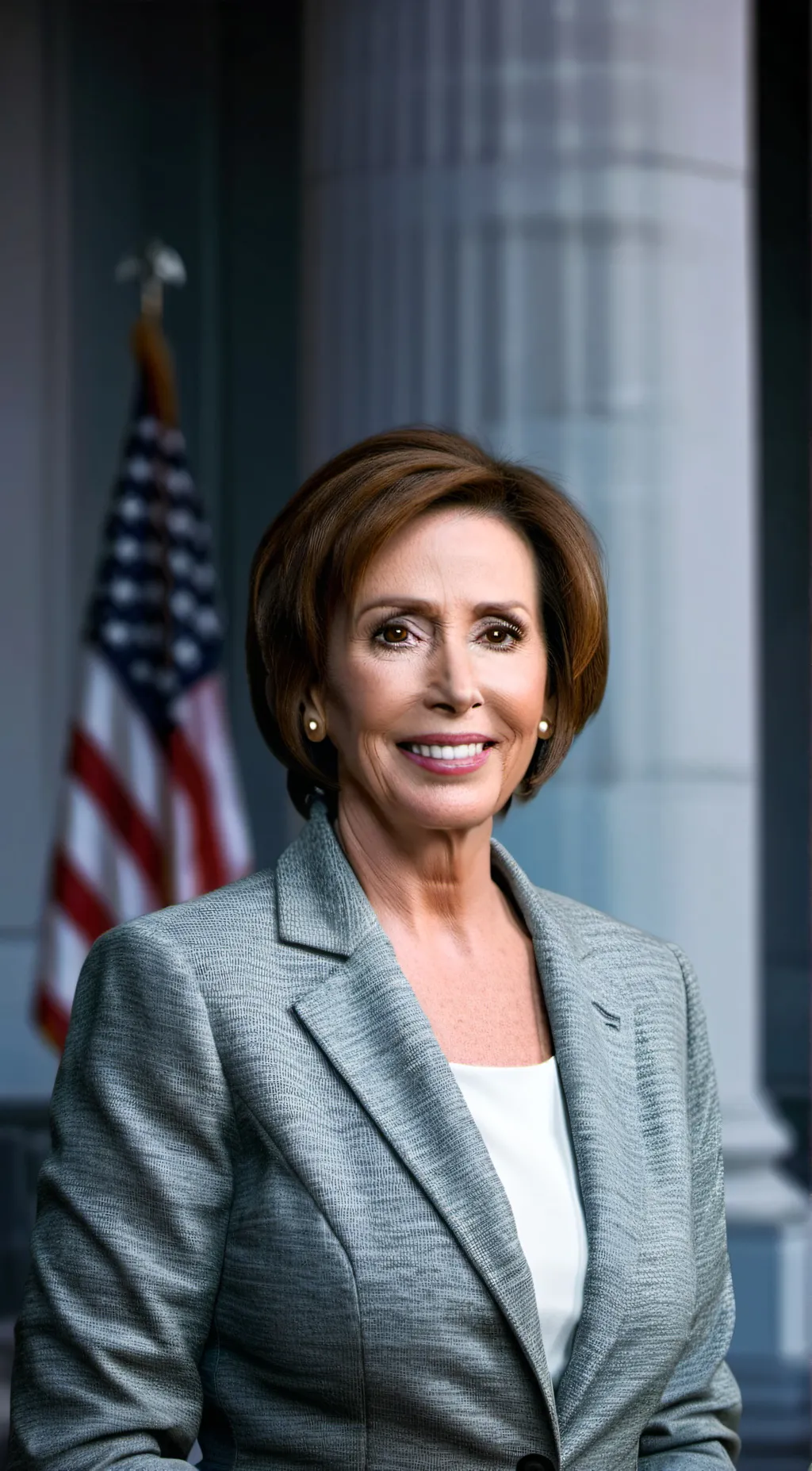 ai character: Nancy Pelosi  background