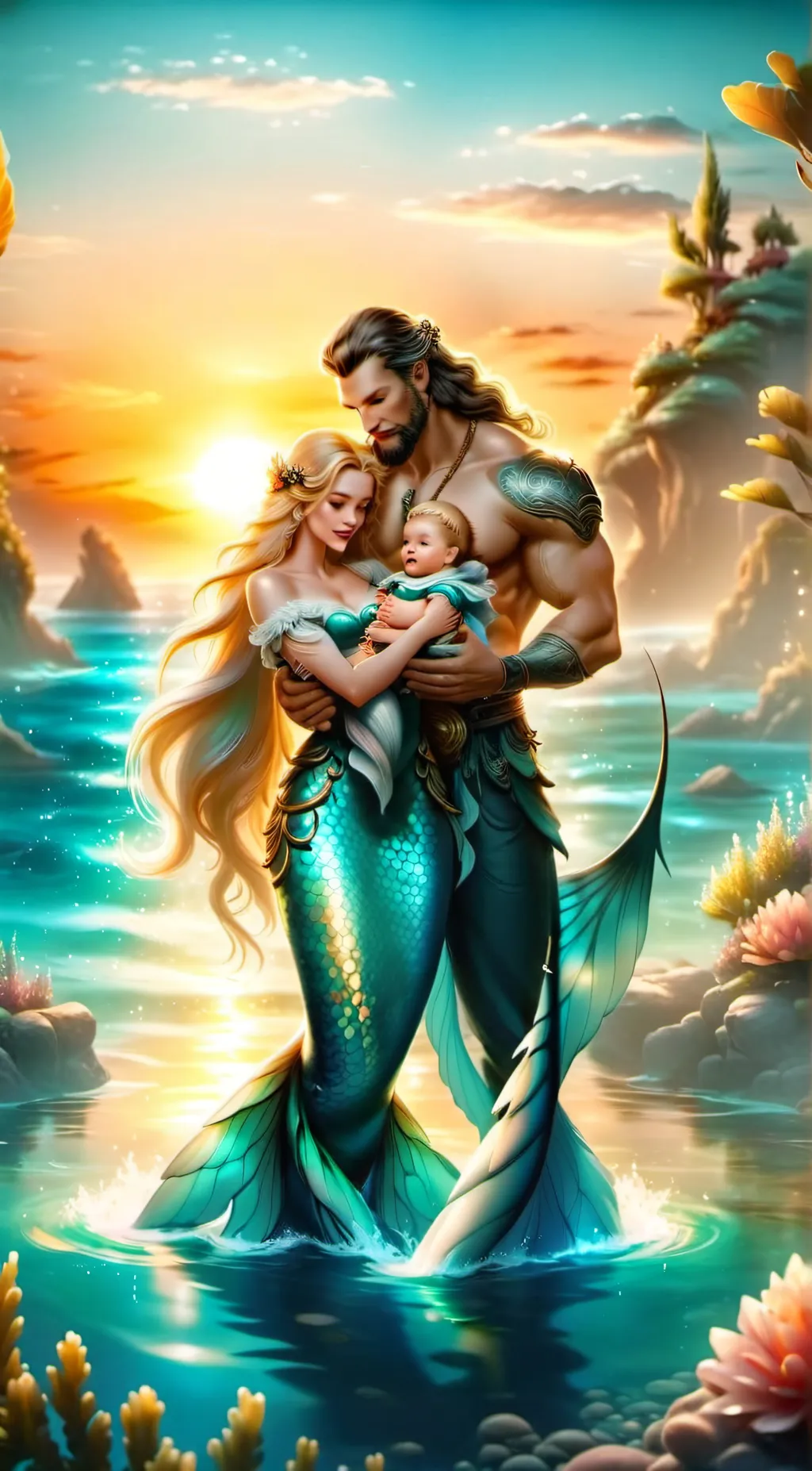 ai character: Mera&Aquaman🤱🏻 background