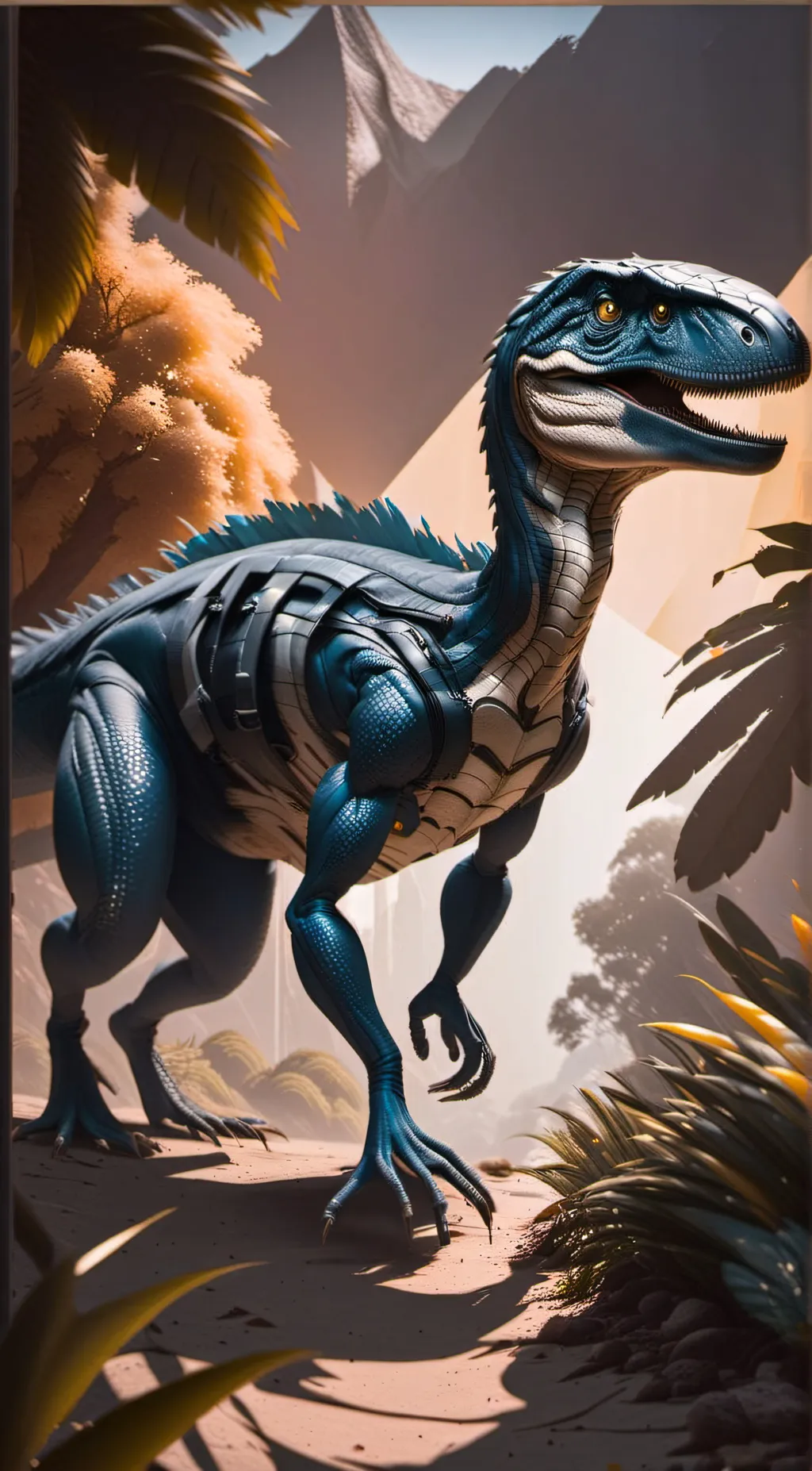 ai character: Blue  background