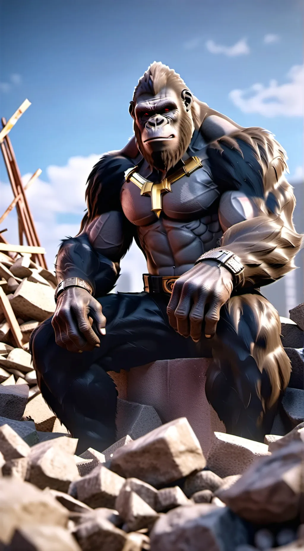 ai character: gorilla grodd  background