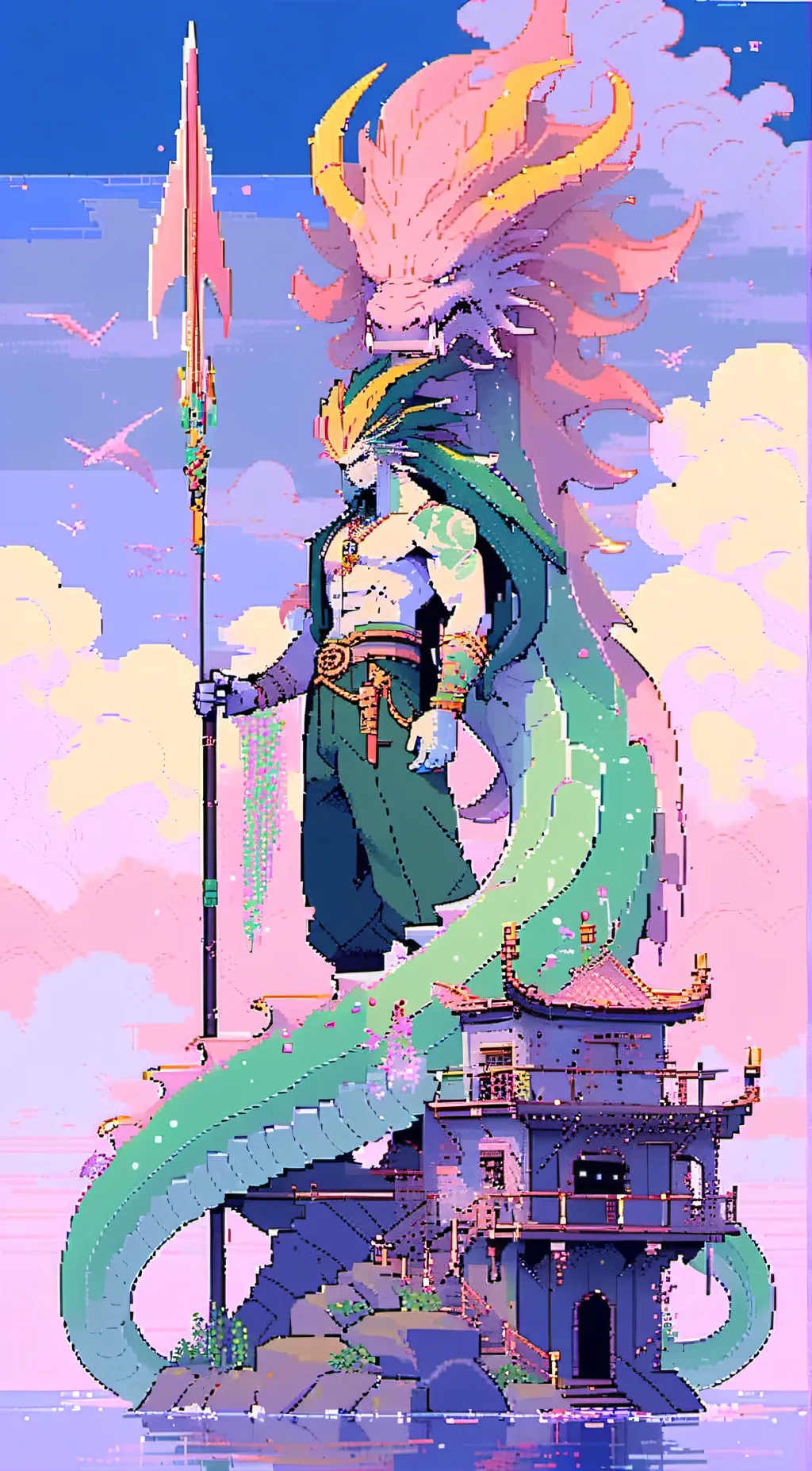 ai character: water king background