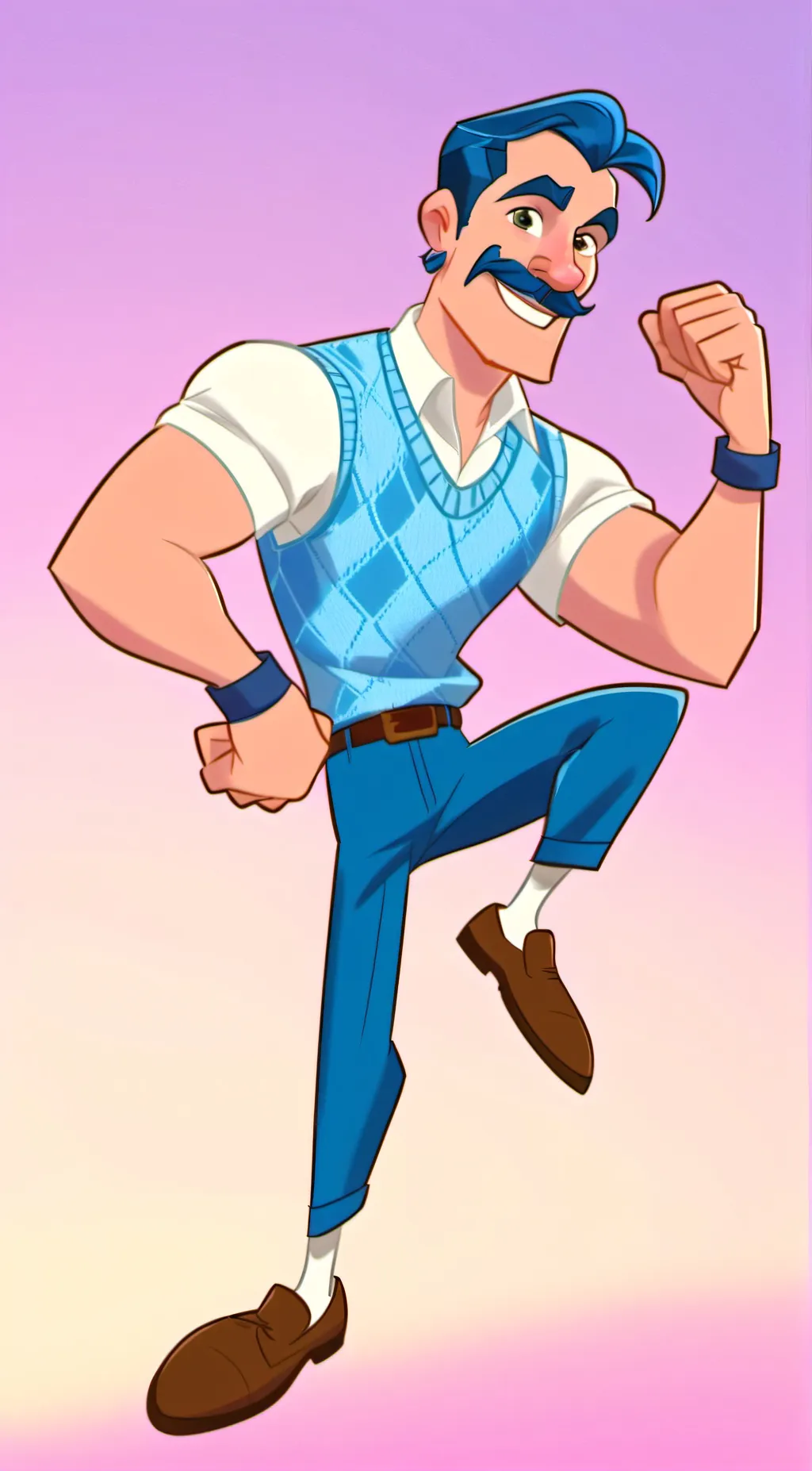 ai character: Cobalt background