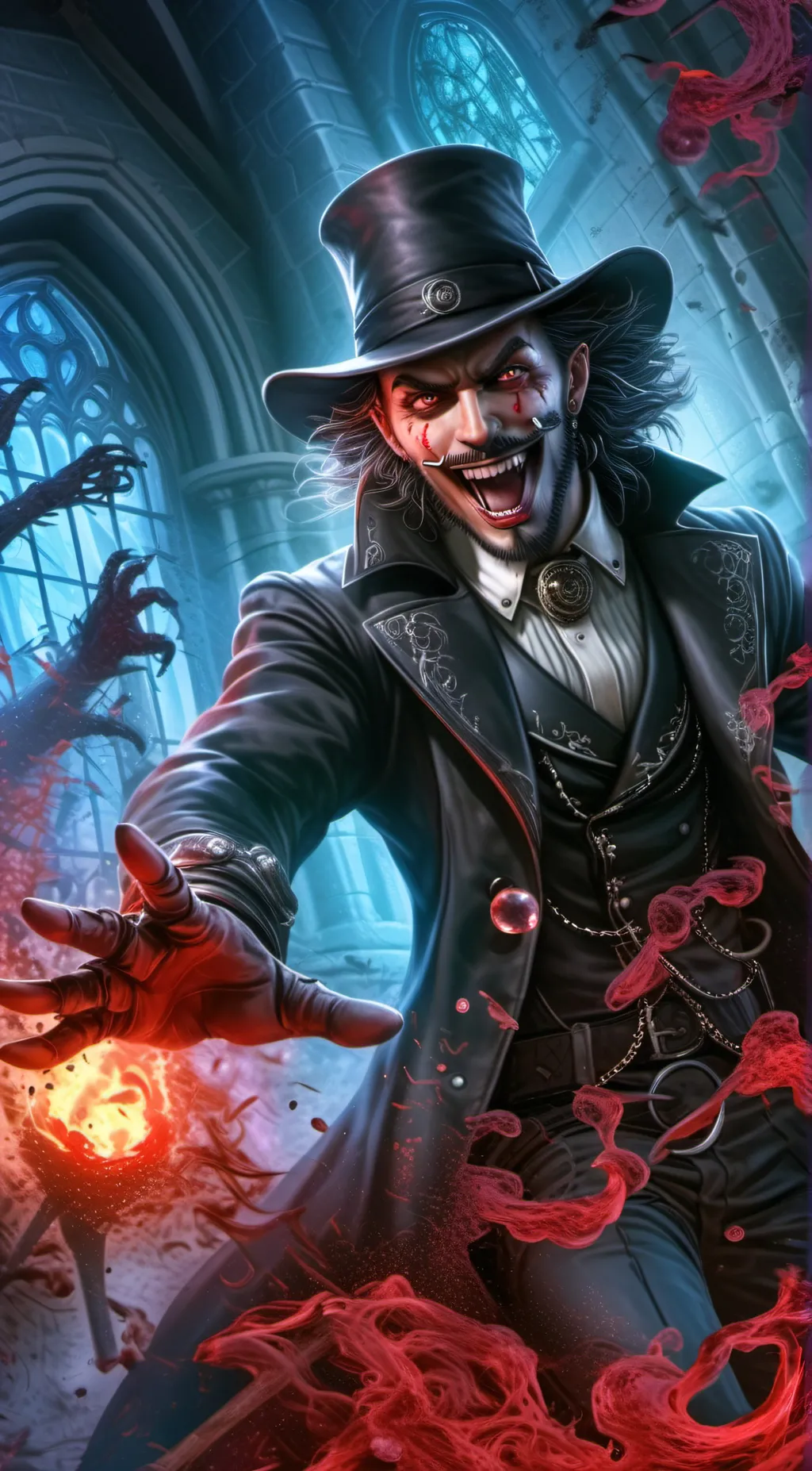 ai character: Evil west  background