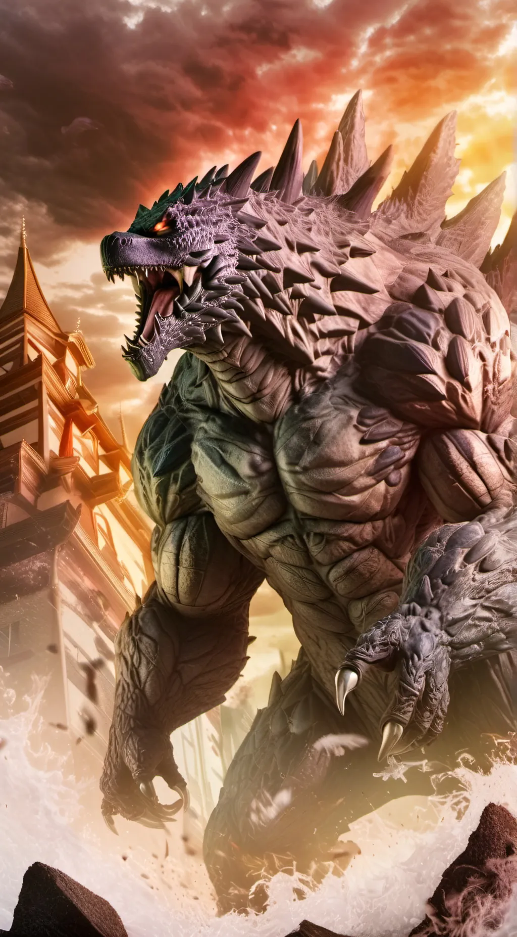 ai character: New Godzilla background