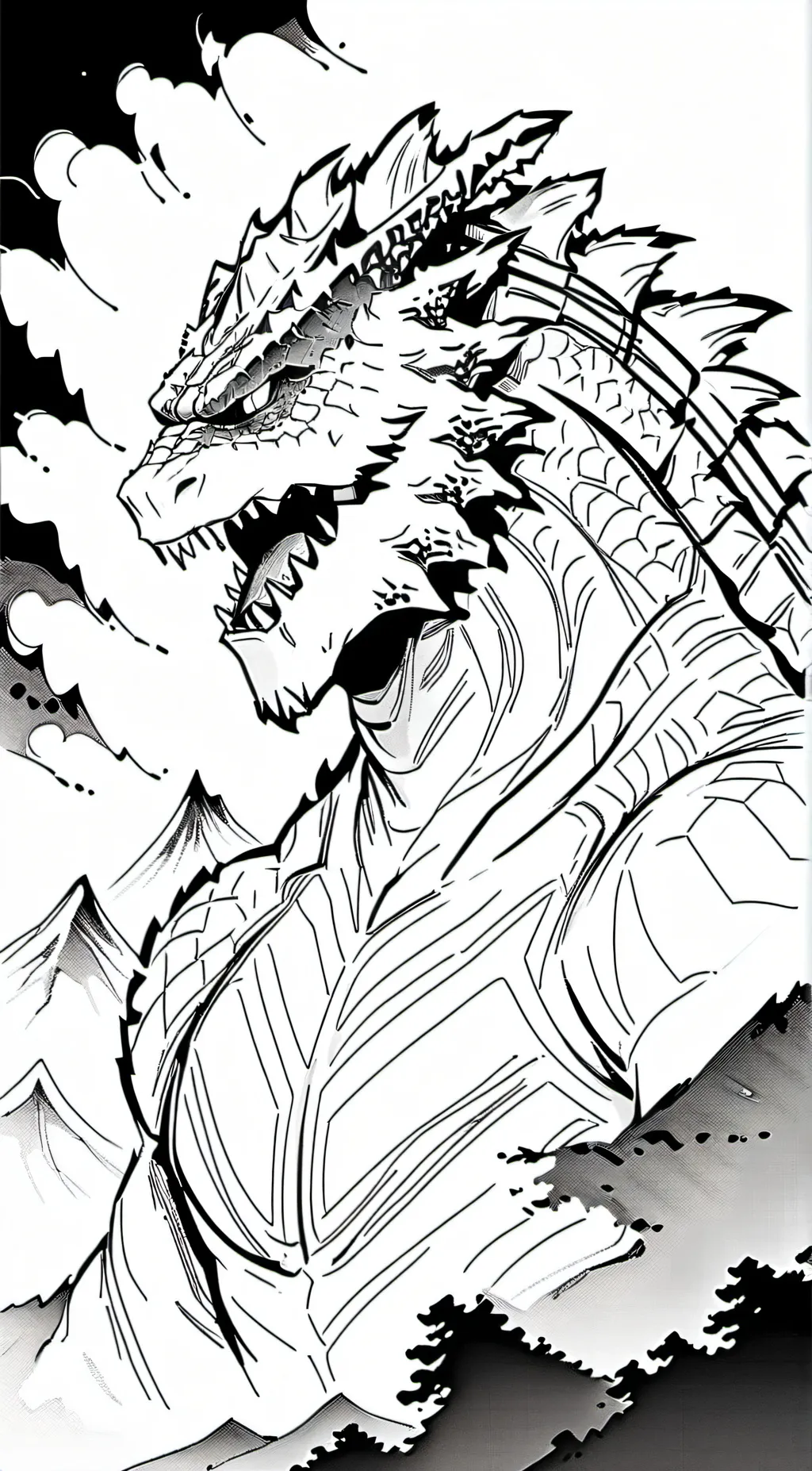 ai character: Godzilla background