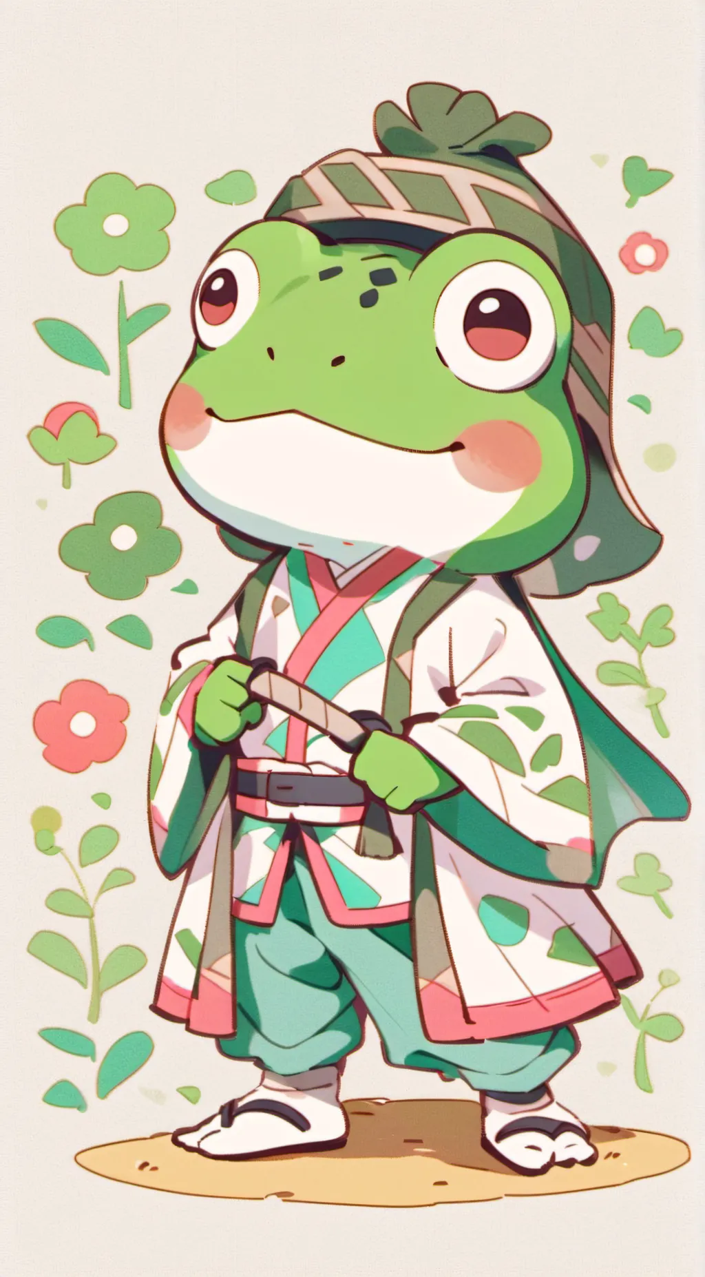 ai character: kurmit the frog background