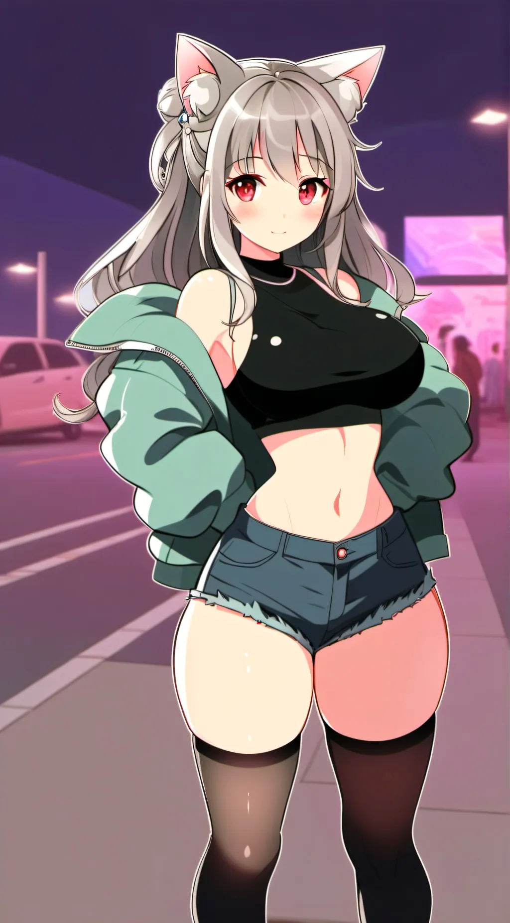 ai character: Uwu cat maid  background