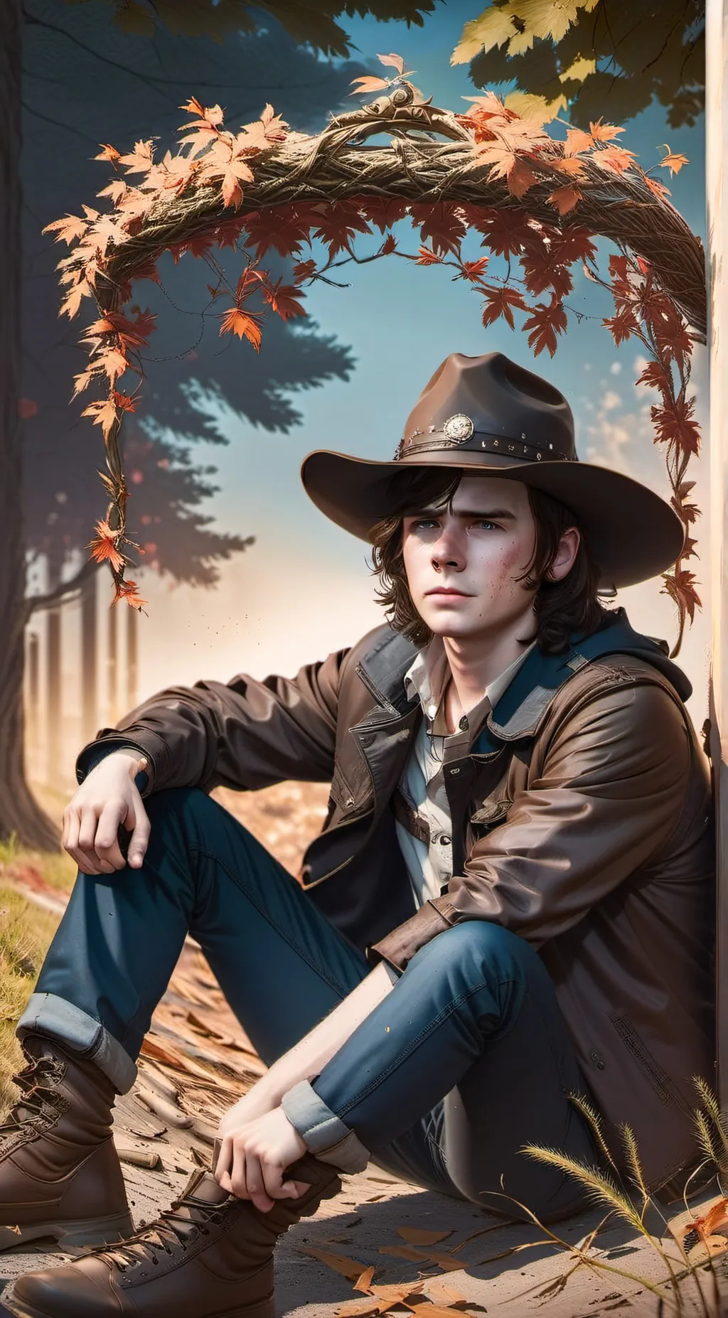 ai character: Carl from TWD background
