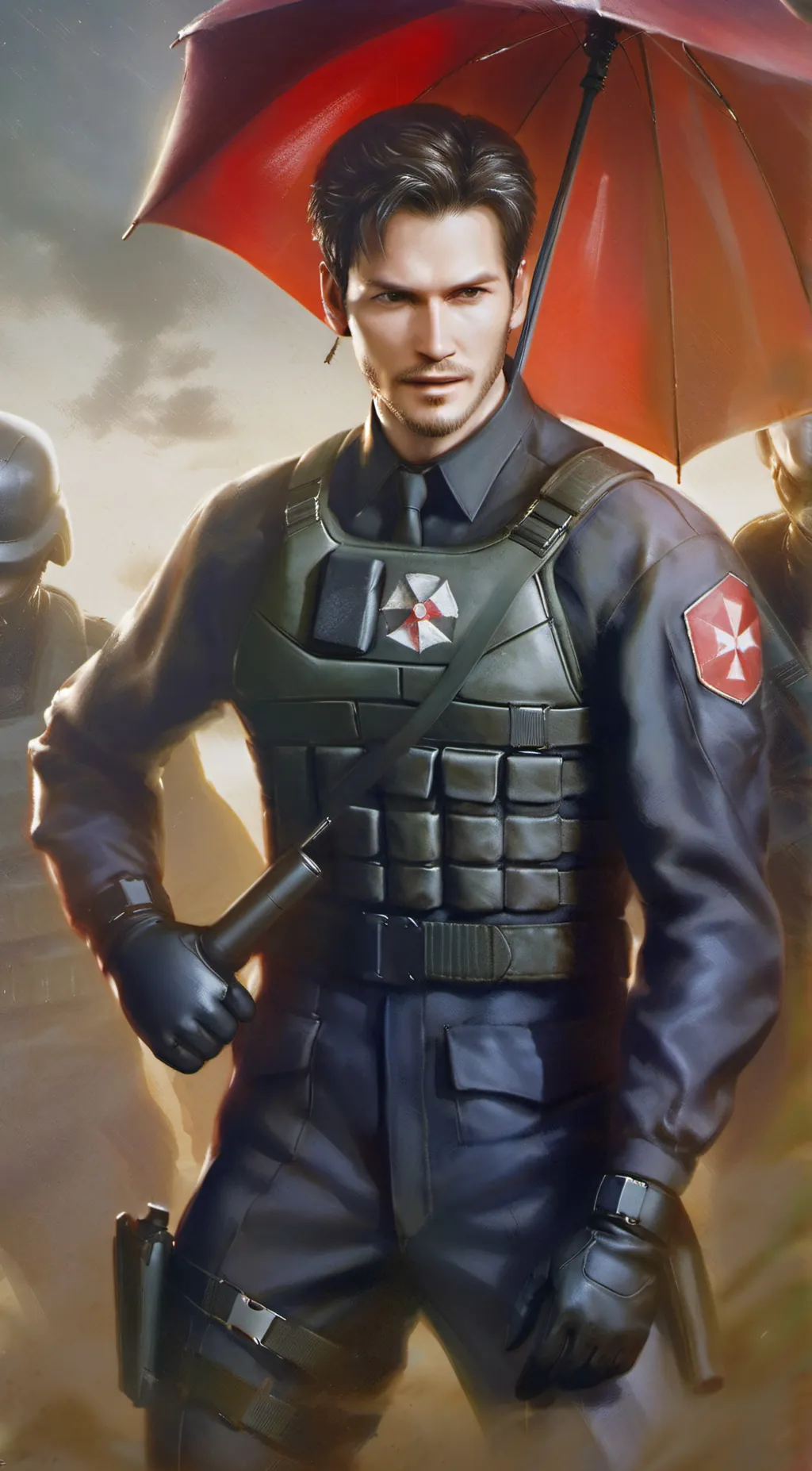 ai character: umbrella corps background