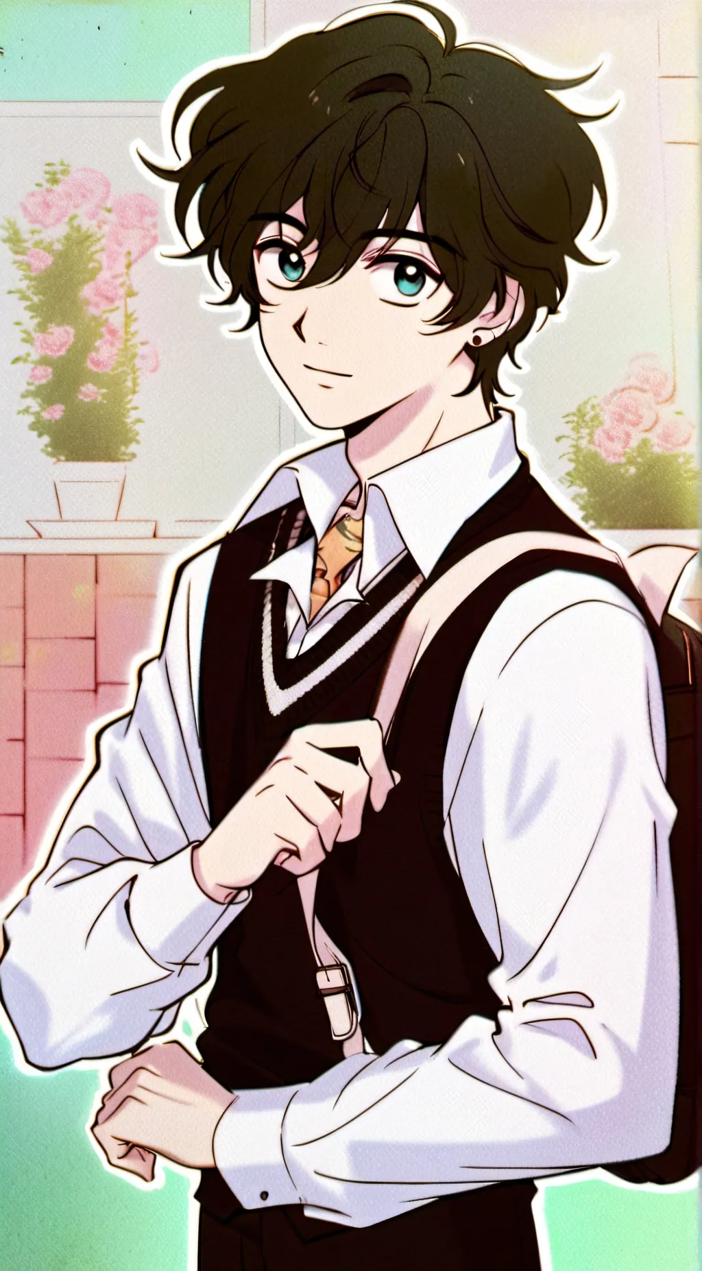 ai character: kaki background