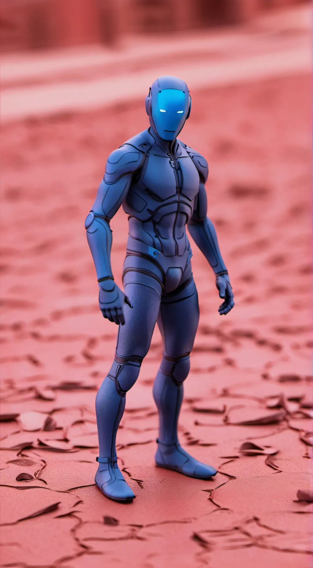 ai character: Blue background