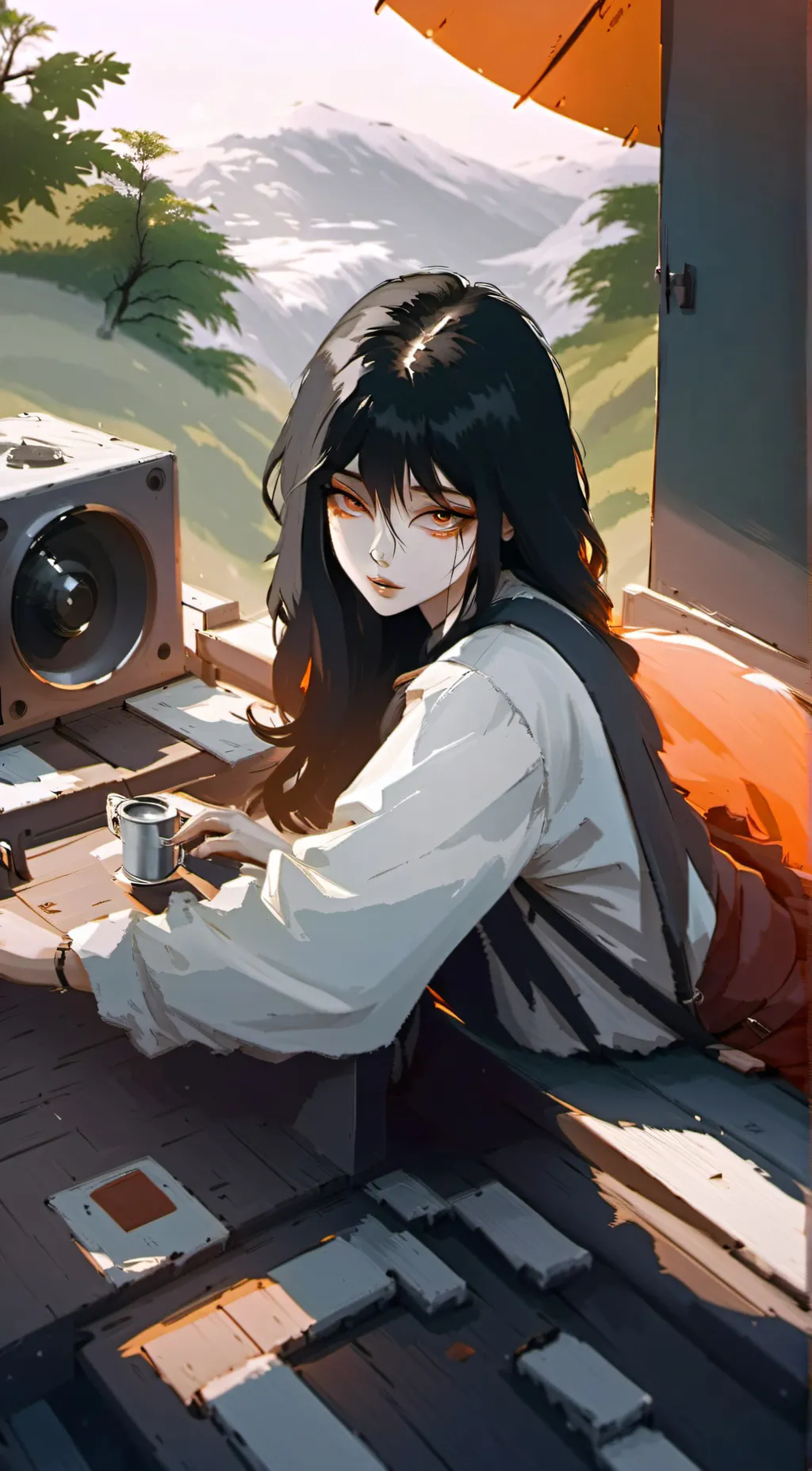 ai character: Ashley  background